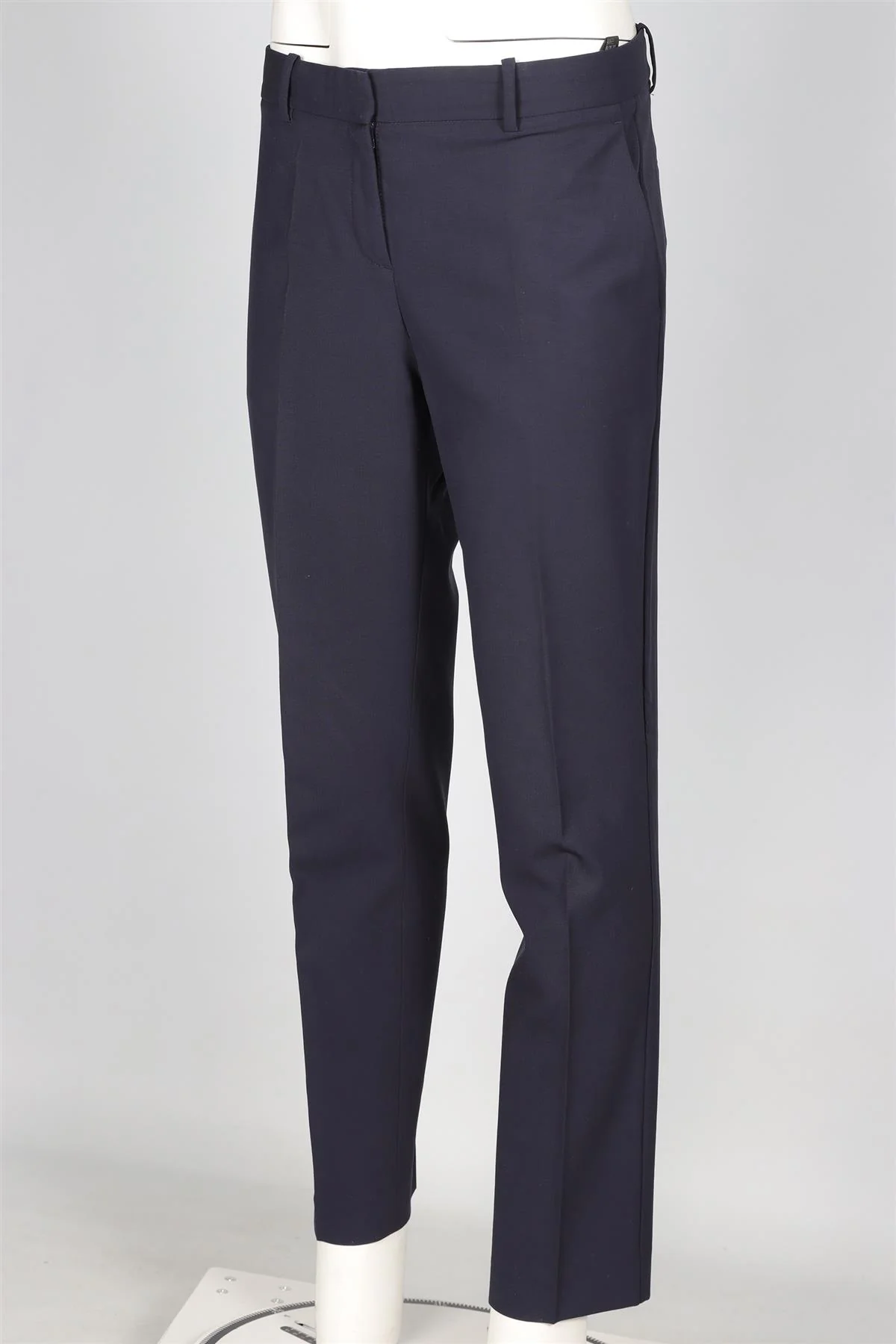 THEORY NAVY WOOL TAPERED TROUSERS UK 10 US 6 - Image 3