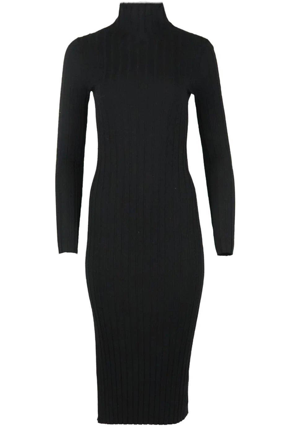 THEORY RIBBED KNIT MIDI DRESS MEDIUM