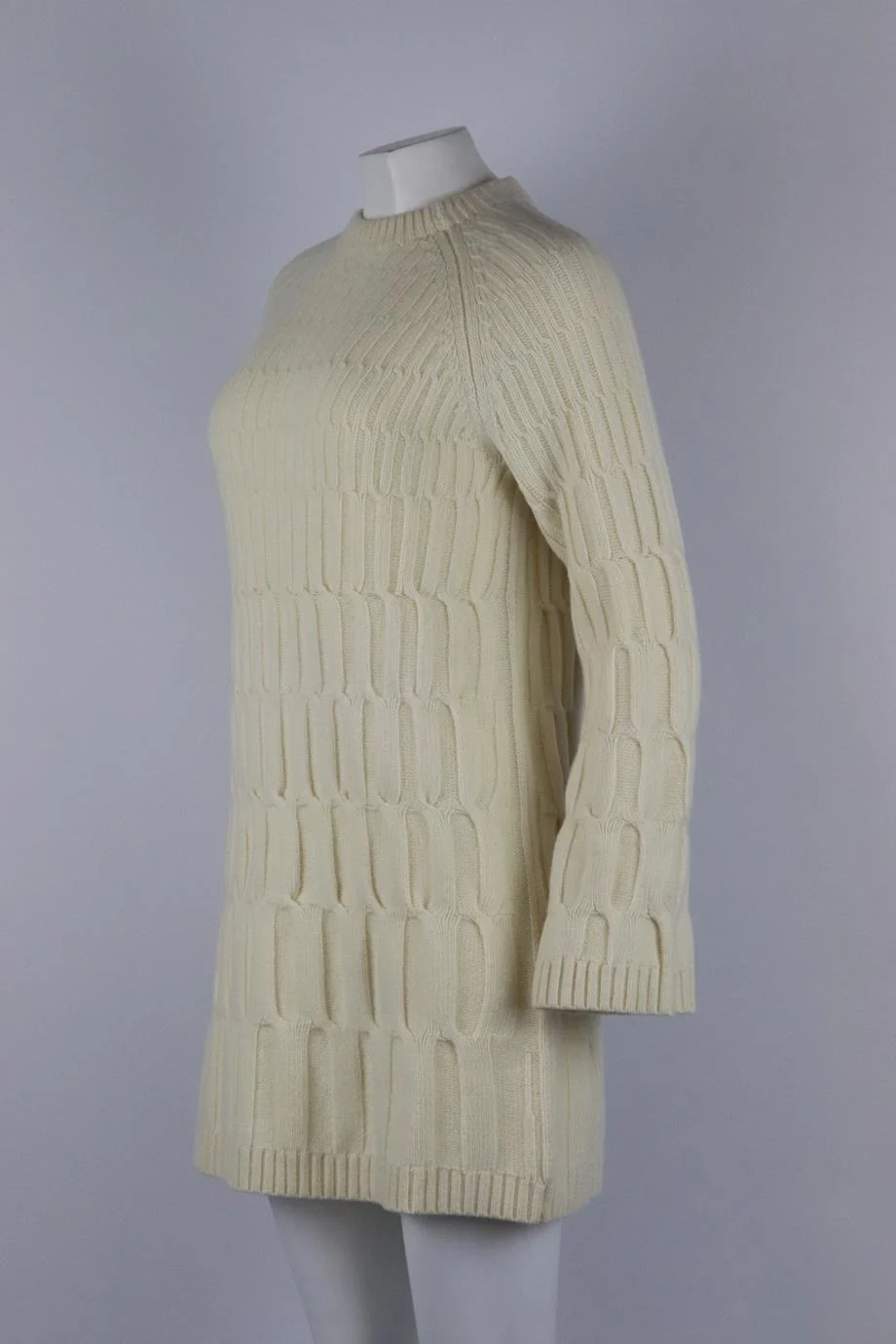 THEORY RIBBED WOOL AND CASHMERE BLEND MINI DRESS SMALL - Image 3