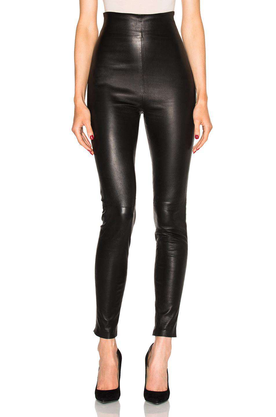 THEPERFEXT JESSICA HIGH WAISTED LEATHER LEGGINGS XSMALL