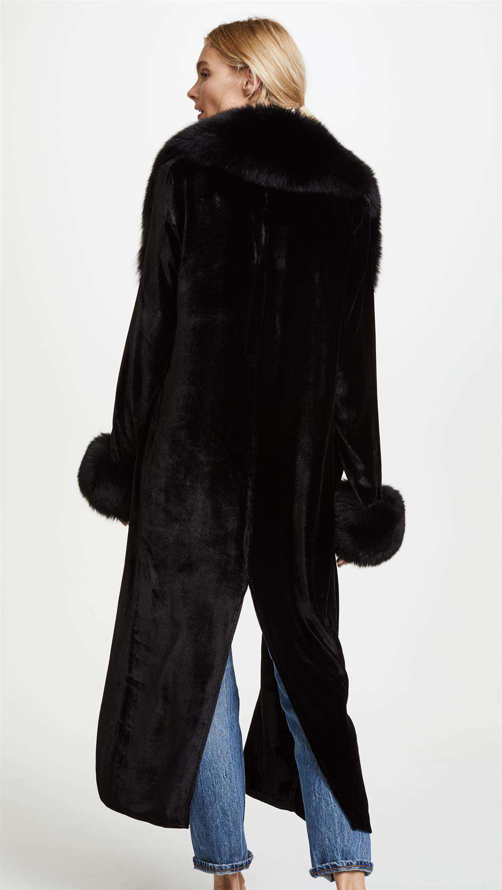 THEPERFEXT VELVET AND FUR COAT XSMALL - Image 2
