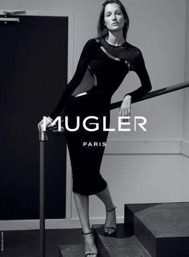THIERRY MUGLER MESH PANEL CHAIN DETAIL STRETCH DRESS FR 36 UK 8 - Image 3