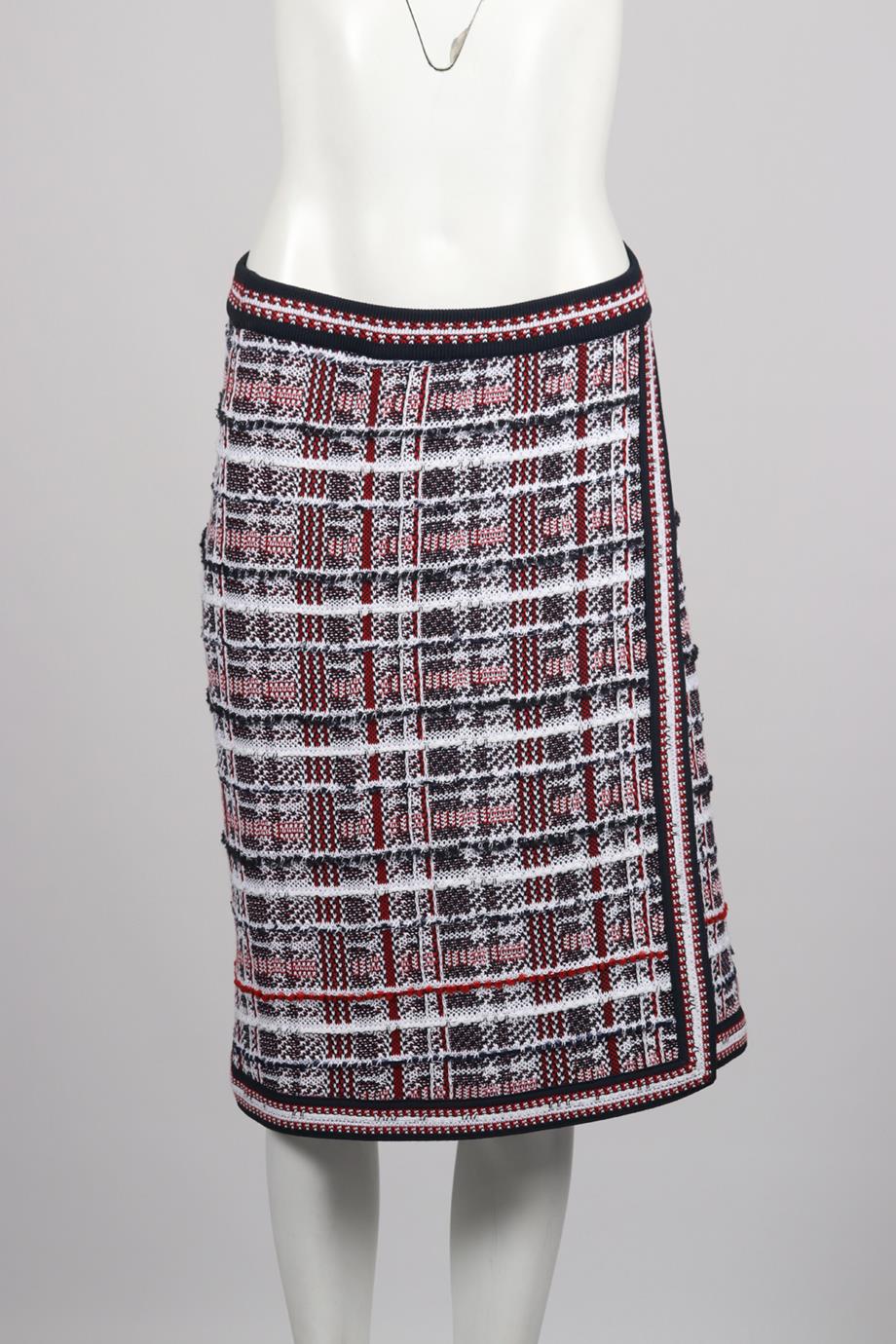 THOM BROWNE CHECKED COTTON BLEND MIDI SKIRT IT 42 UK 10 - Image 2