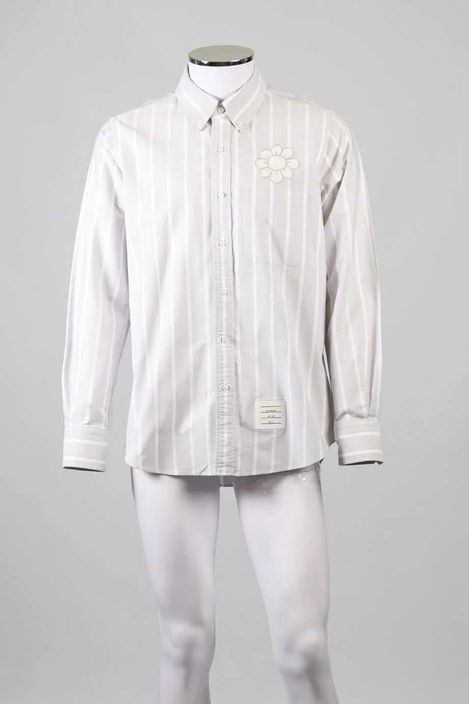 THOM BROWNE MEN'S STRIPED COTTON SHIRT LARGE - Image 2