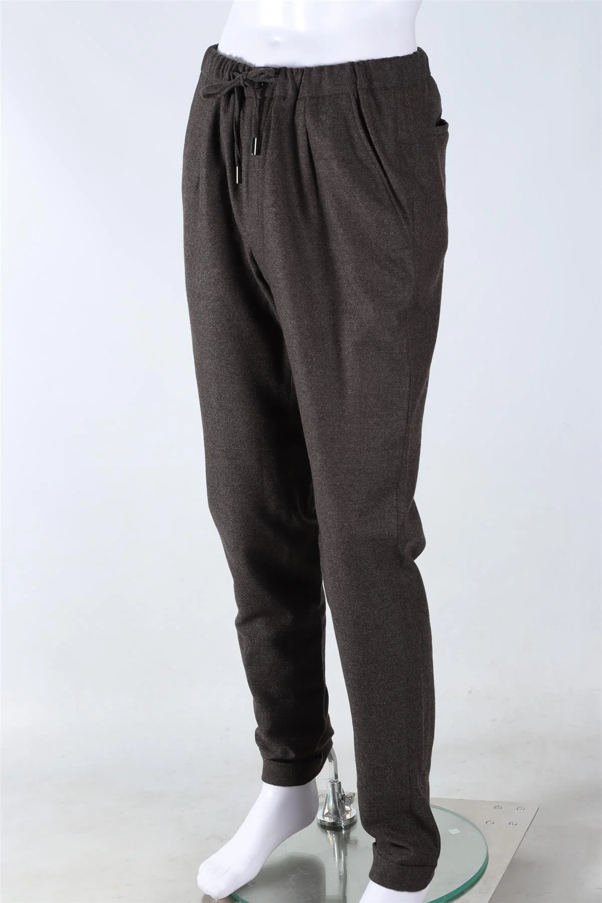 THOM SWEENEY BROWN MEN'S WOOL STRAIGHT LEG PANTS IT 52 UK/US 34 - Image 3