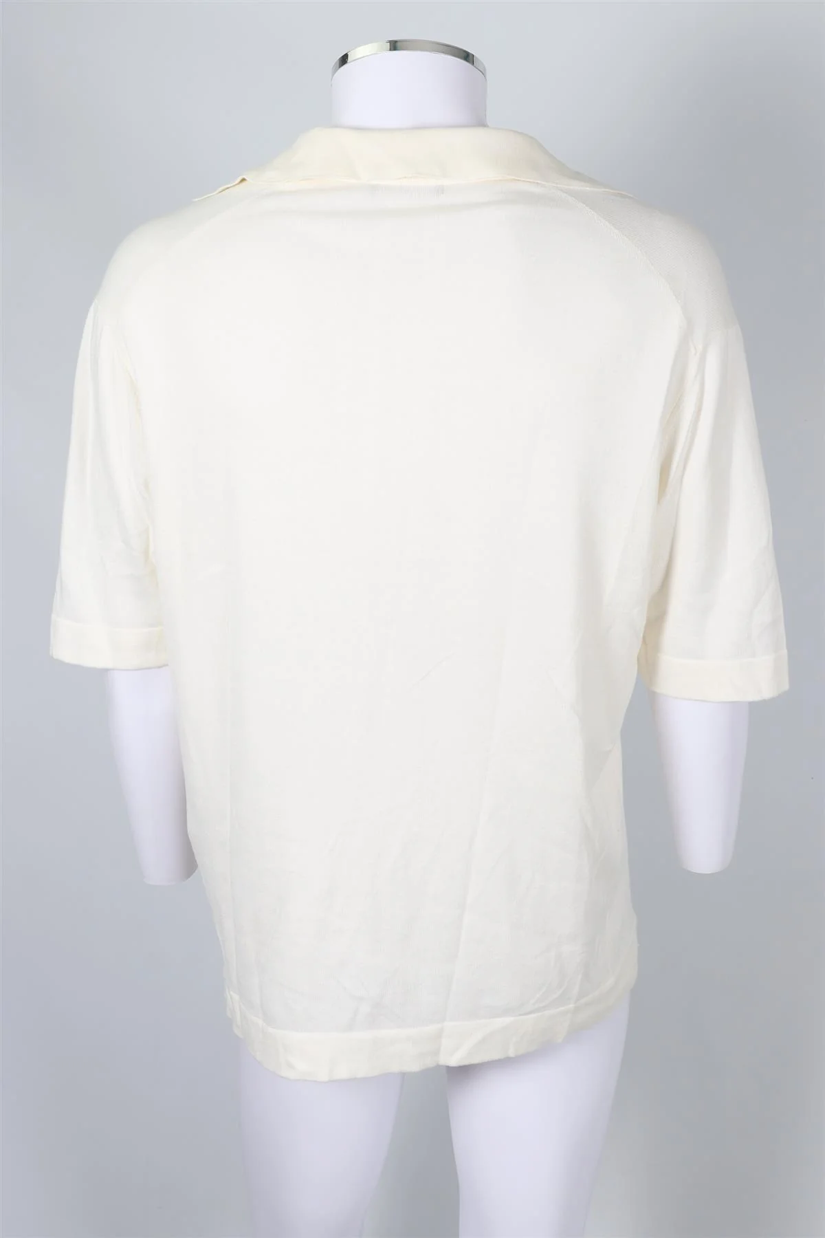 THOM SWEENEY CREAM MEN'S COTTON POLO SHIRT XXLARGE - Image 4