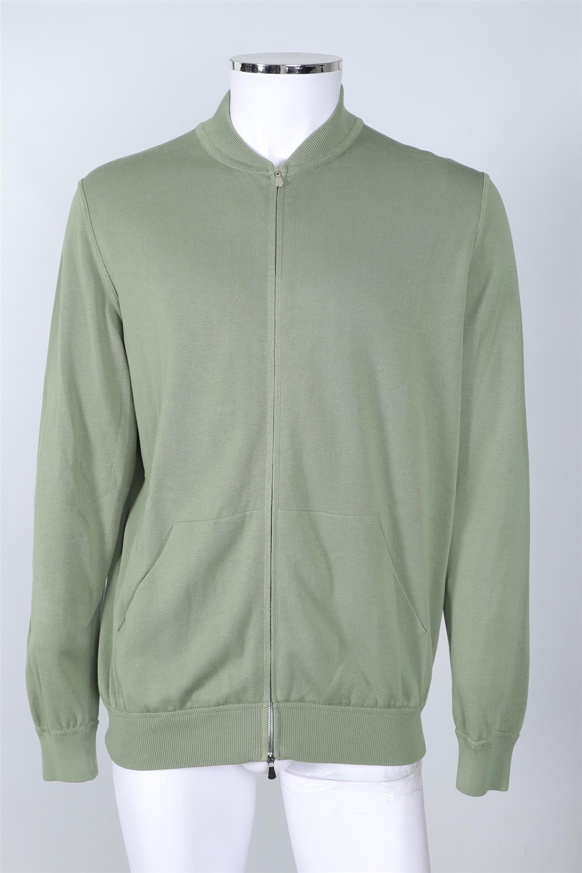 THOM SWEENEY GREEN MEN'S COTTON CARDIGAN XLARGE - Image 2