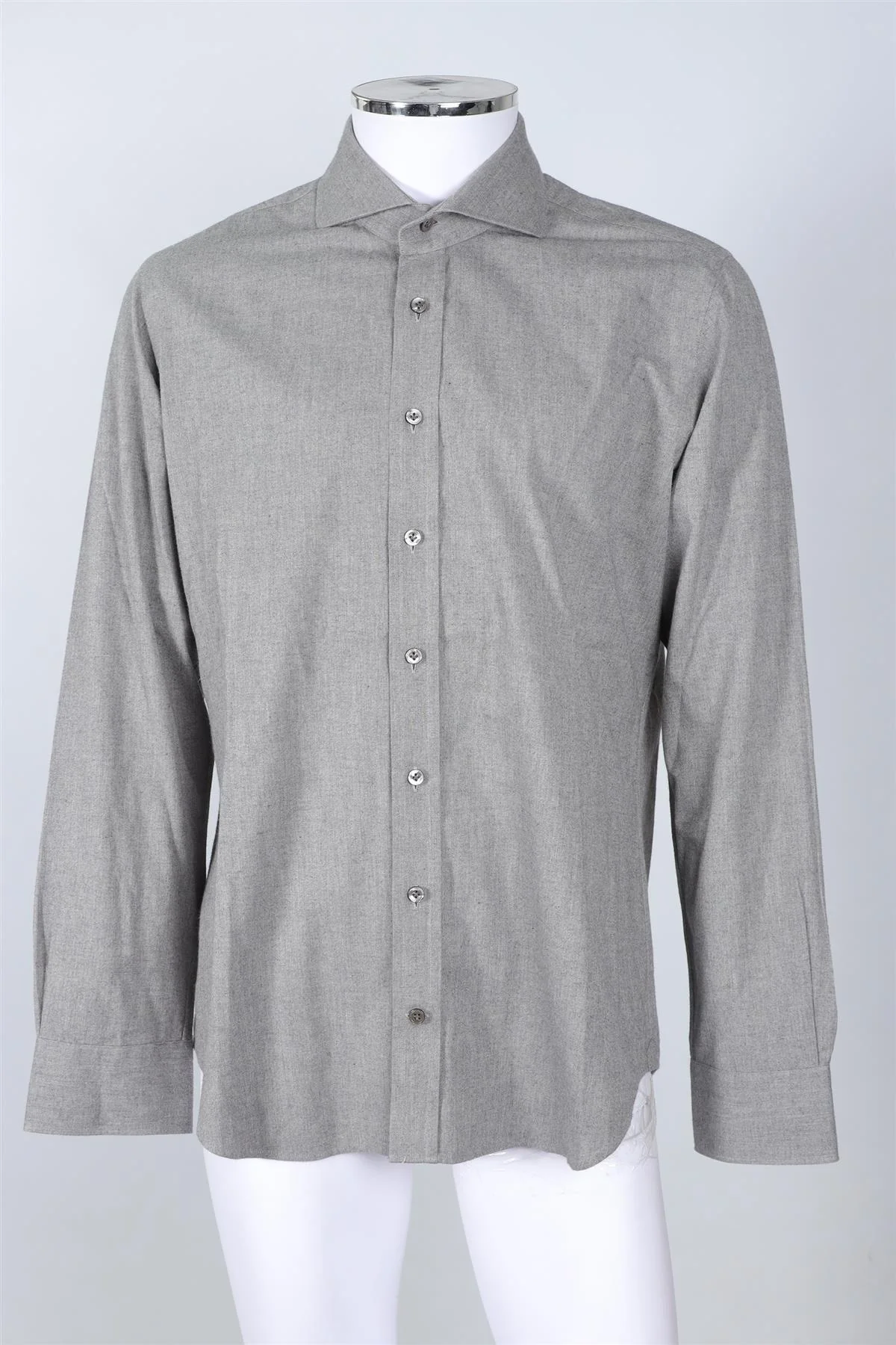 THOM SWEENEY GREY MEN'S COTTON SHIRT 17 UK 46 - Image 2