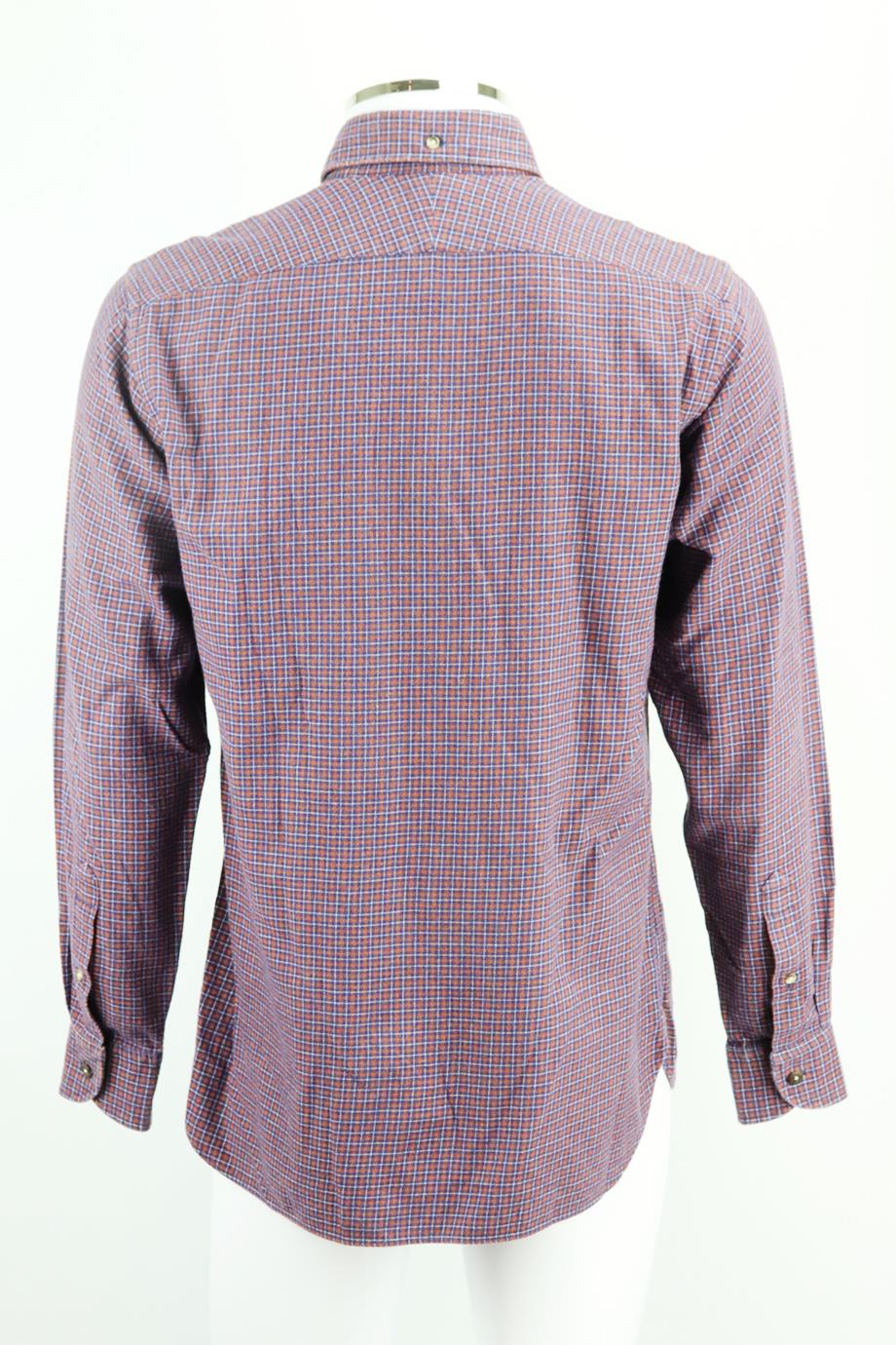 THOM SWEENEY MEN'S CHECKED COTTON FLANNEL SHIRT IT 52 UK/US CHEST 42 - Image 3