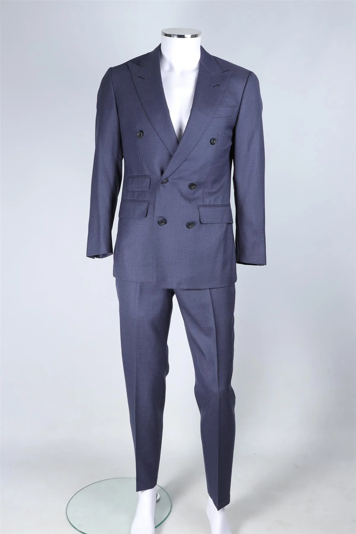 THOM SWEENEY NAVY MEN'S WOOL TWO PIECE SUIT SMALL - Image 2