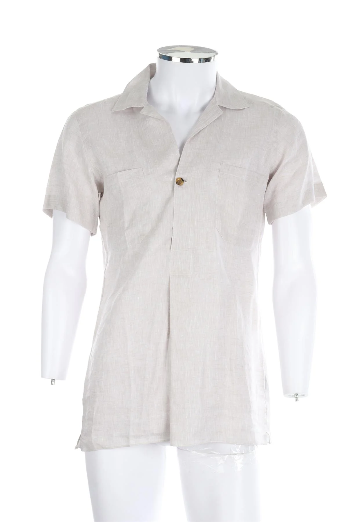 THOMAS FARTHING GREY MENS LINEN SHIRT MEDIUM - Image 2