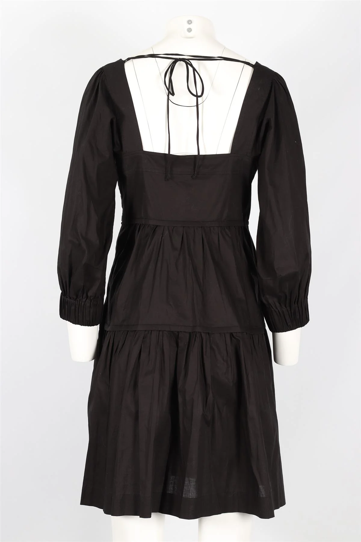 THREE GRACES BLACK COTTON MIDI DRESS UK 10 - Image 4