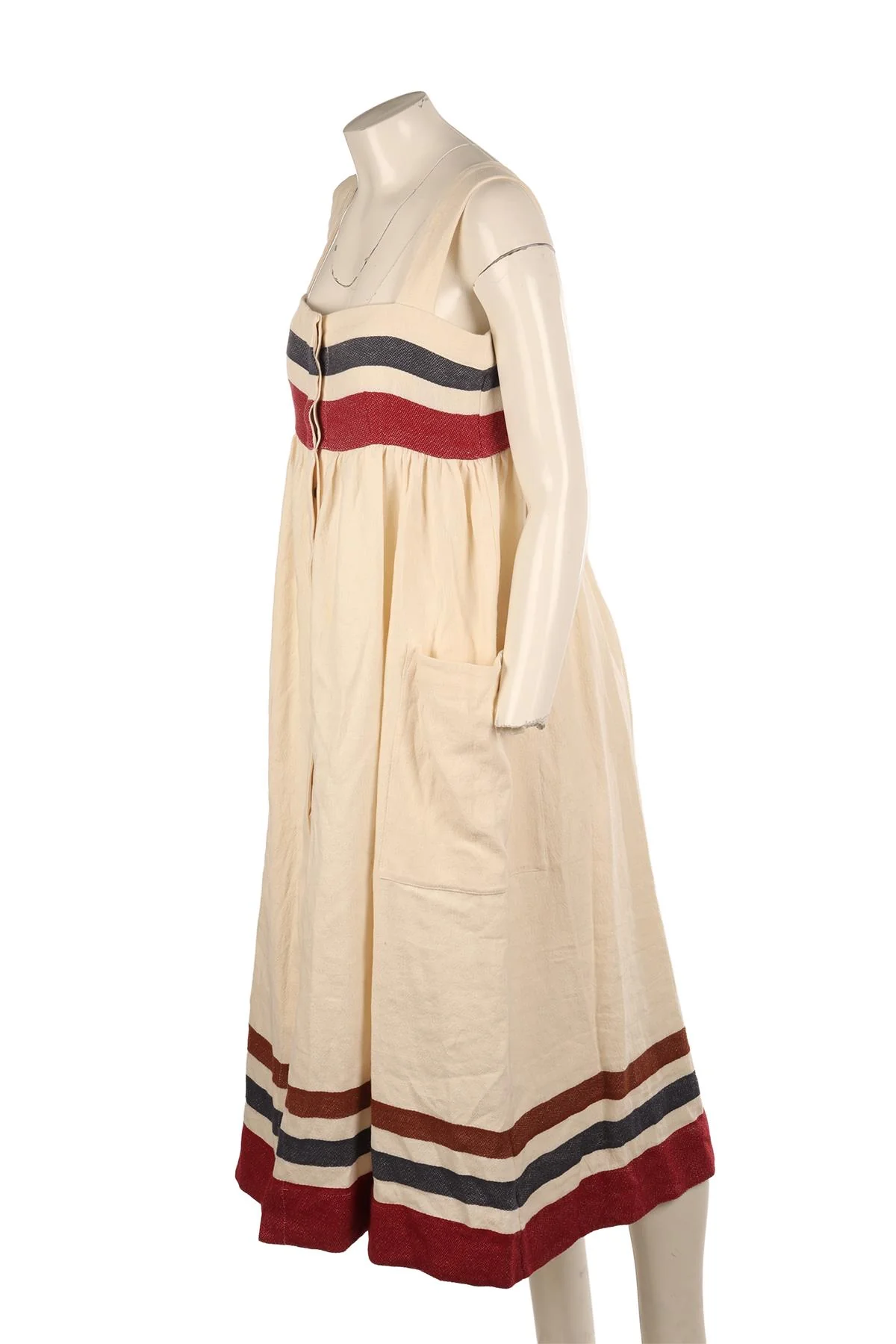 THREE GRACES LONDON CREAM LINEN MAXI DRESS UK 10 - Image 3