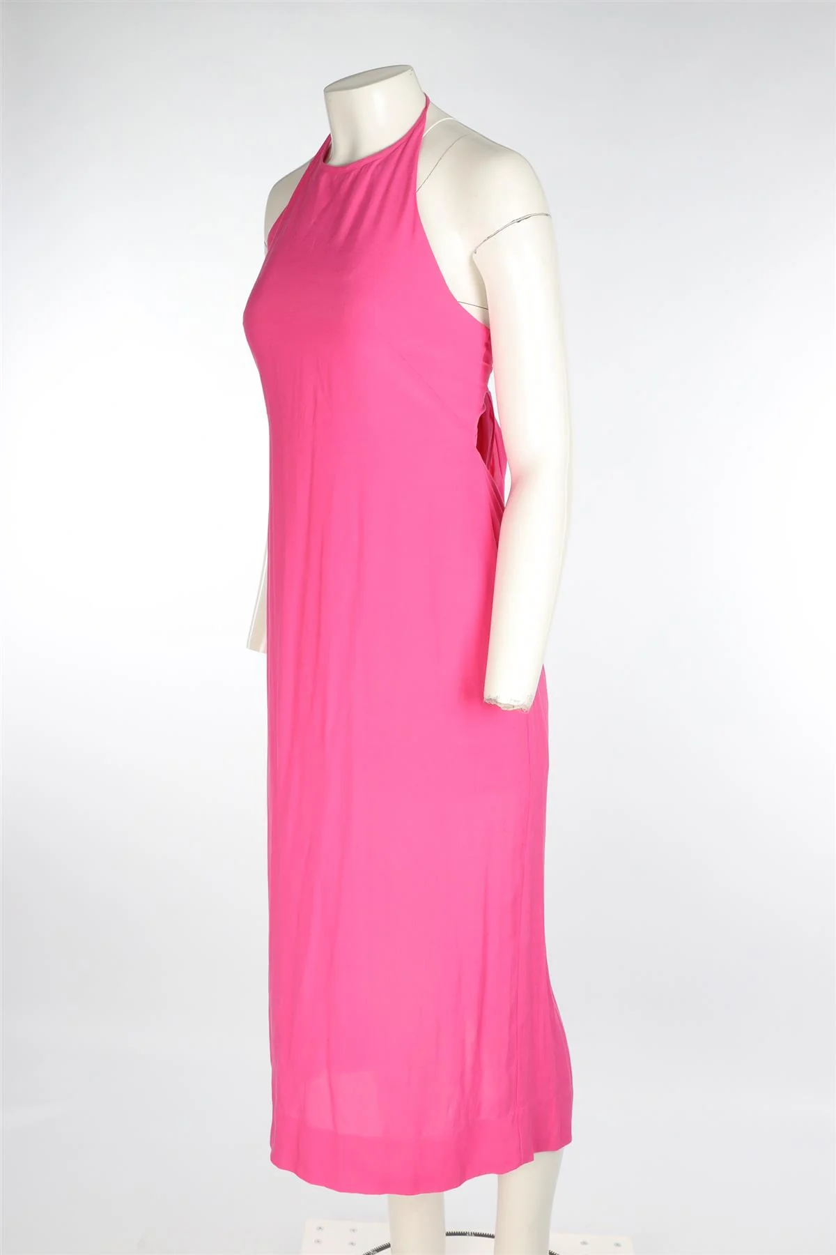 THREE GRACES LONDON PINK CREPE MIDI DRESS UK 10 - Image 3