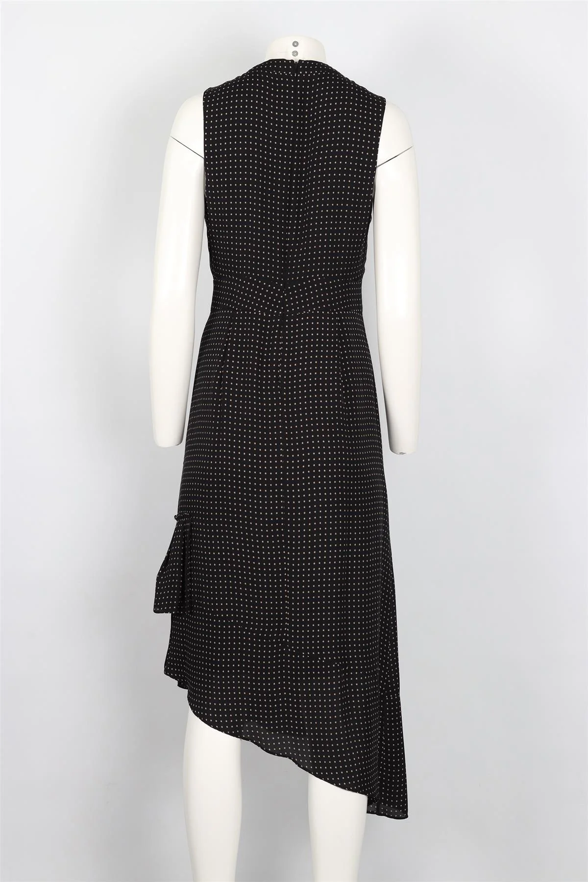 TIBI BLACK SILK MIDI DRESS US 4 UK 8 - Image 4