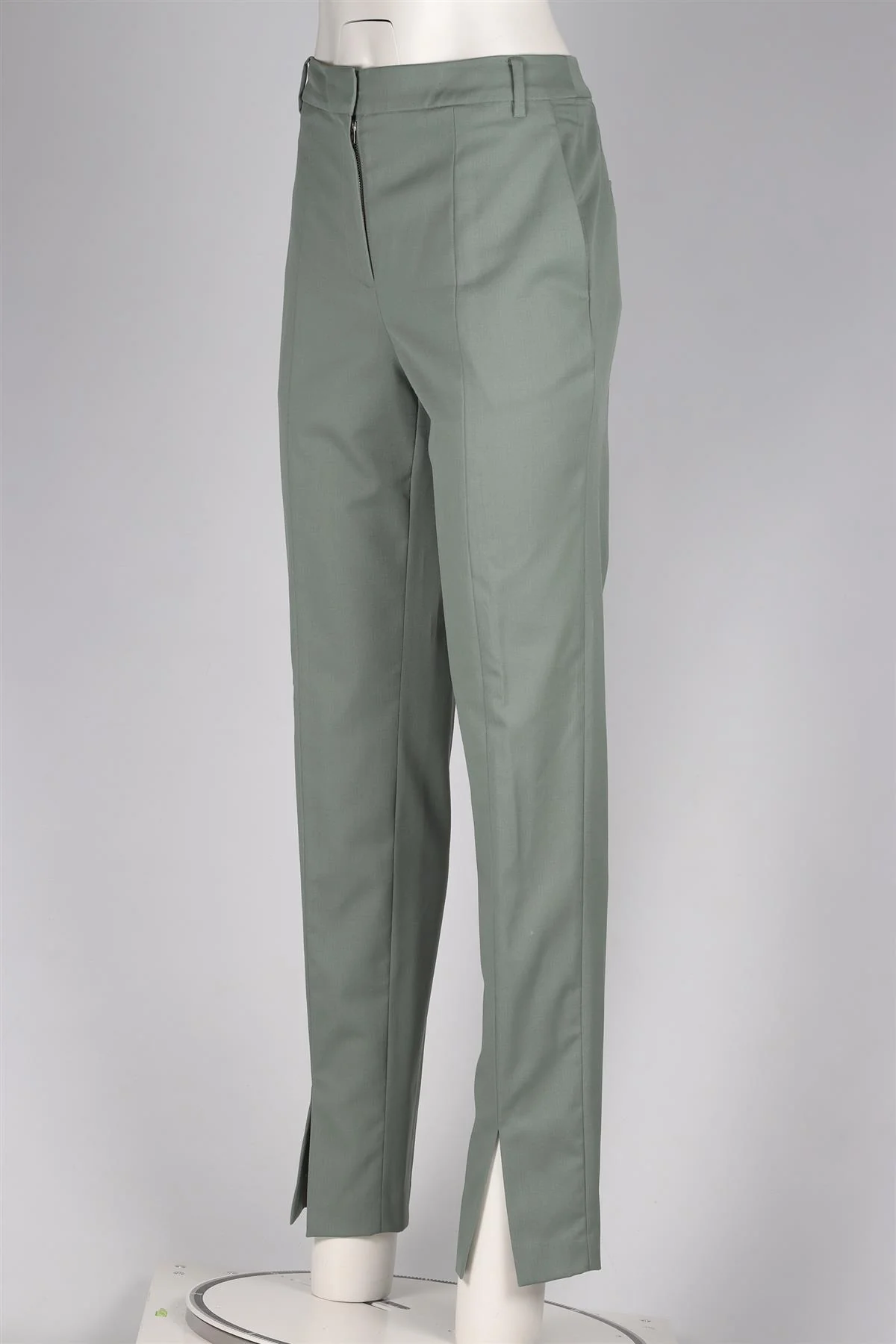 TIBI GREEN WOOL SLIM LEG PANTS US 8 UK 12 - Image 3