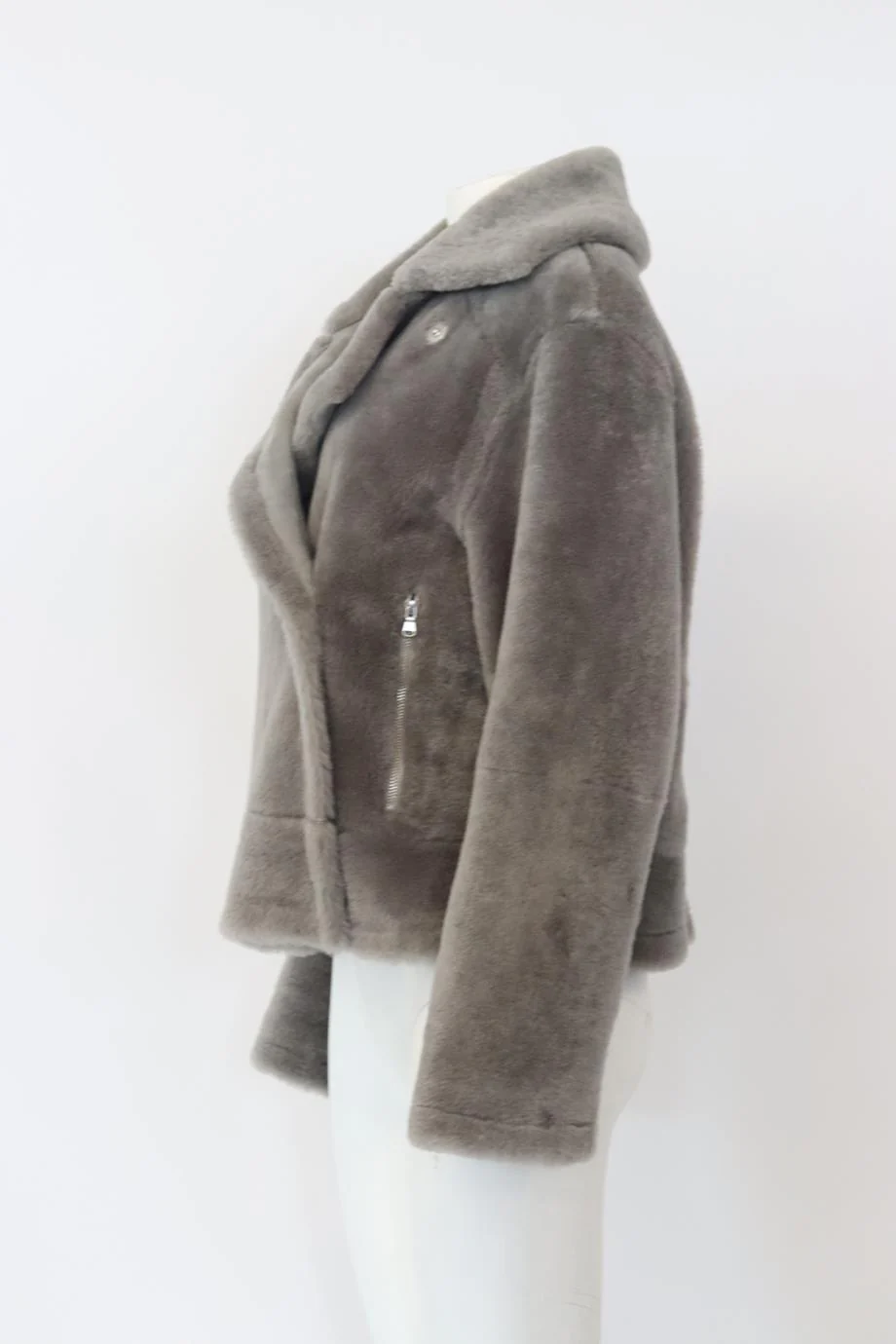 TIBI SHEARLING BIKER JACKET MEDIUM - Image 3