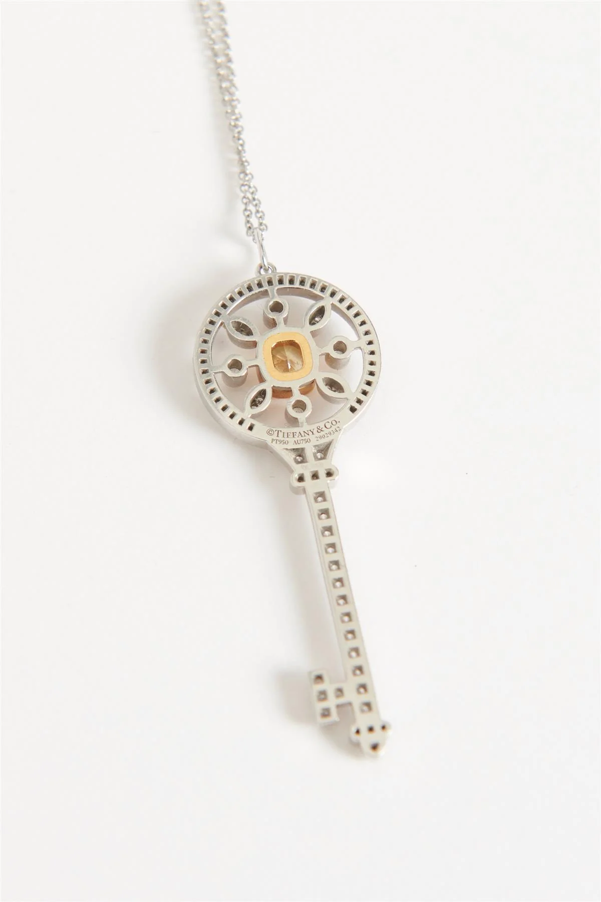 TIFFANY & CO. ROUND KALEDIOSCOPE 18K WHITE GOLD AND DIAMOND NECKLACE - Image 4