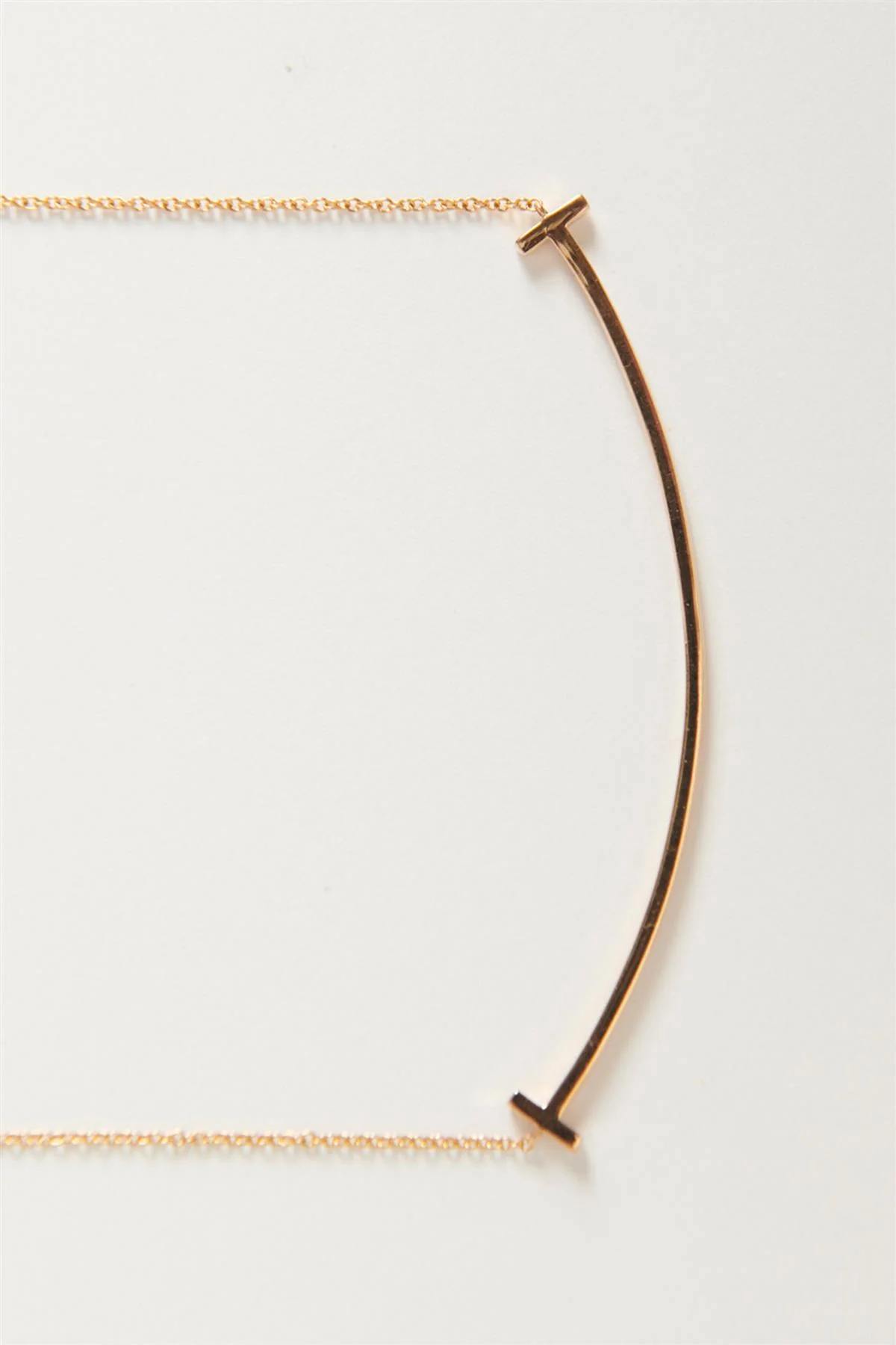 TIFFANY & CO. T SMILE LARGE 18K ROSE GOLD AND DIAMOND NECKLACE - Image 4
