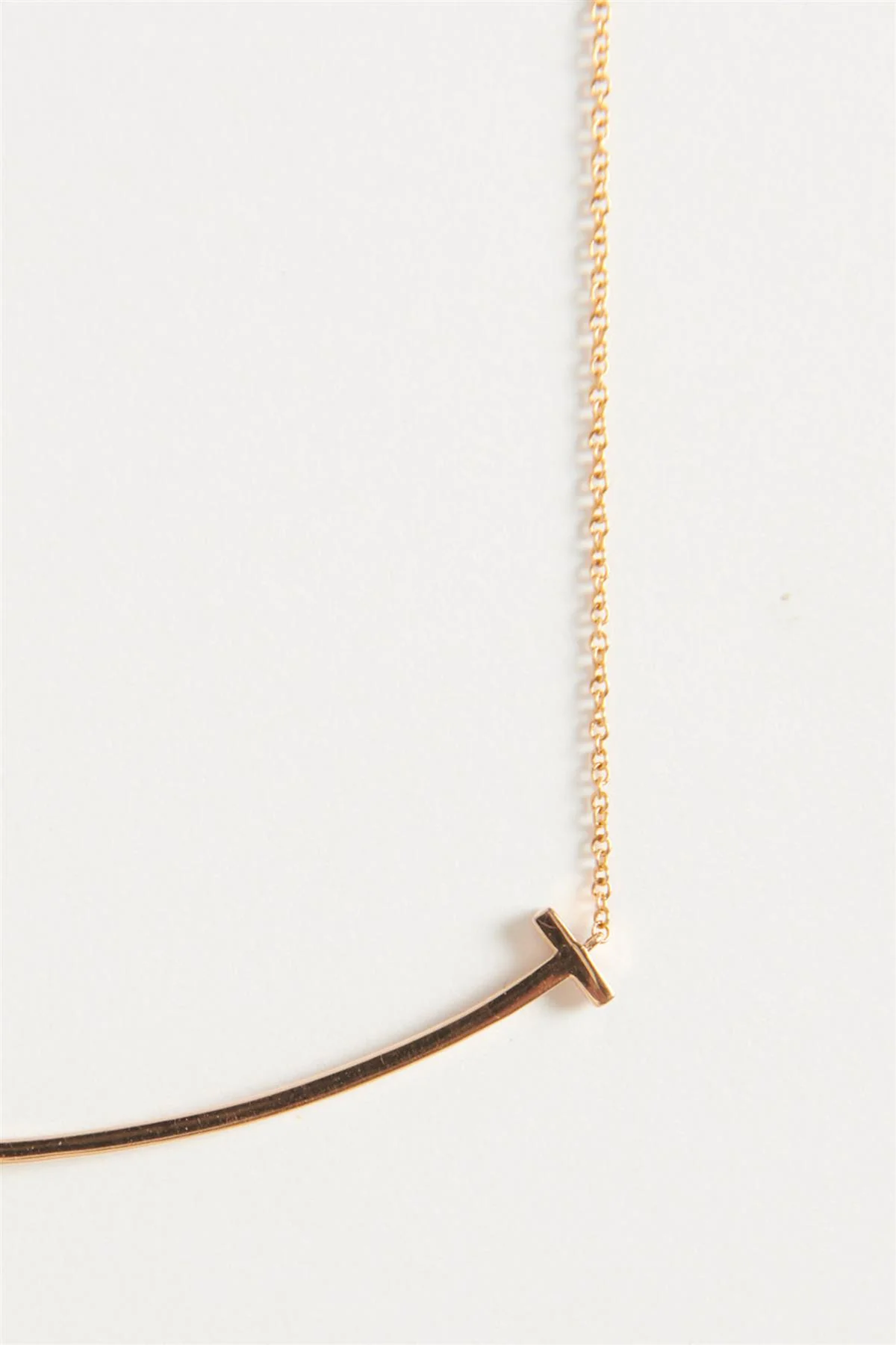TIFFANY & CO. T SMILE LARGE 18K ROSE GOLD AND DIAMOND NECKLACE - Image 5