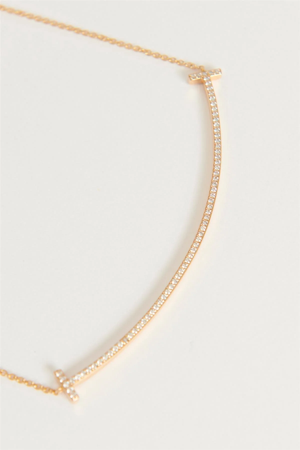 TIFFANY & CO. T SMILE LARGE 18K ROSE GOLD AND DIAMOND NECKLACE - Image 7