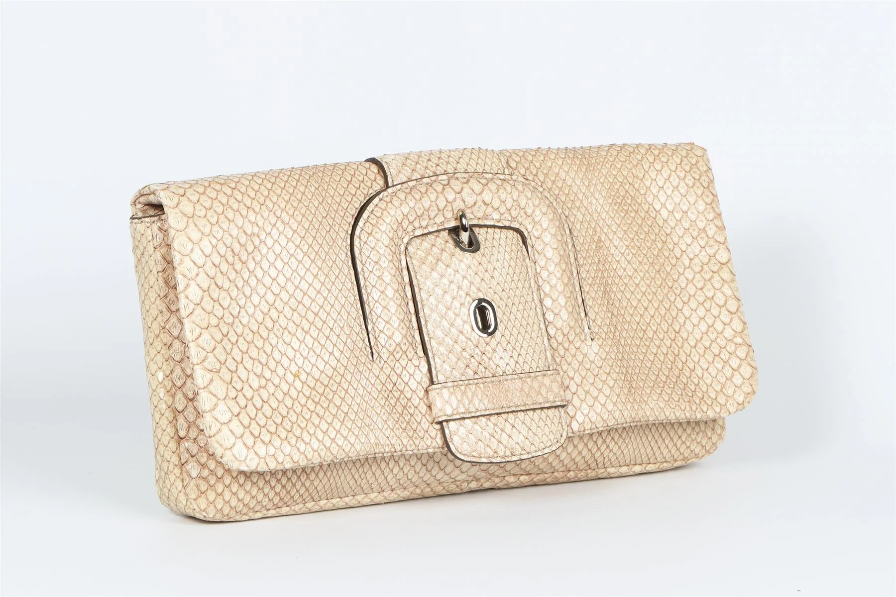 TOD'S BEIGE PYTHON AND LEATHER CLUTCH - Image 3