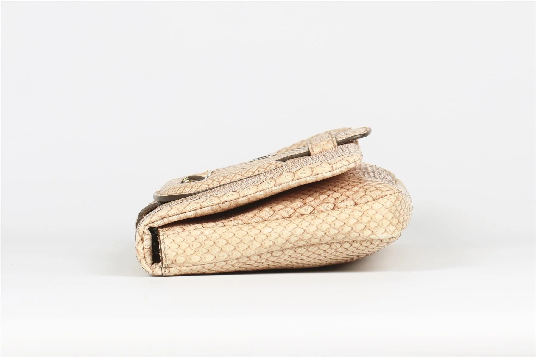 TOD'S BEIGE PYTHON AND LEATHER CLUTCH - Image 4
