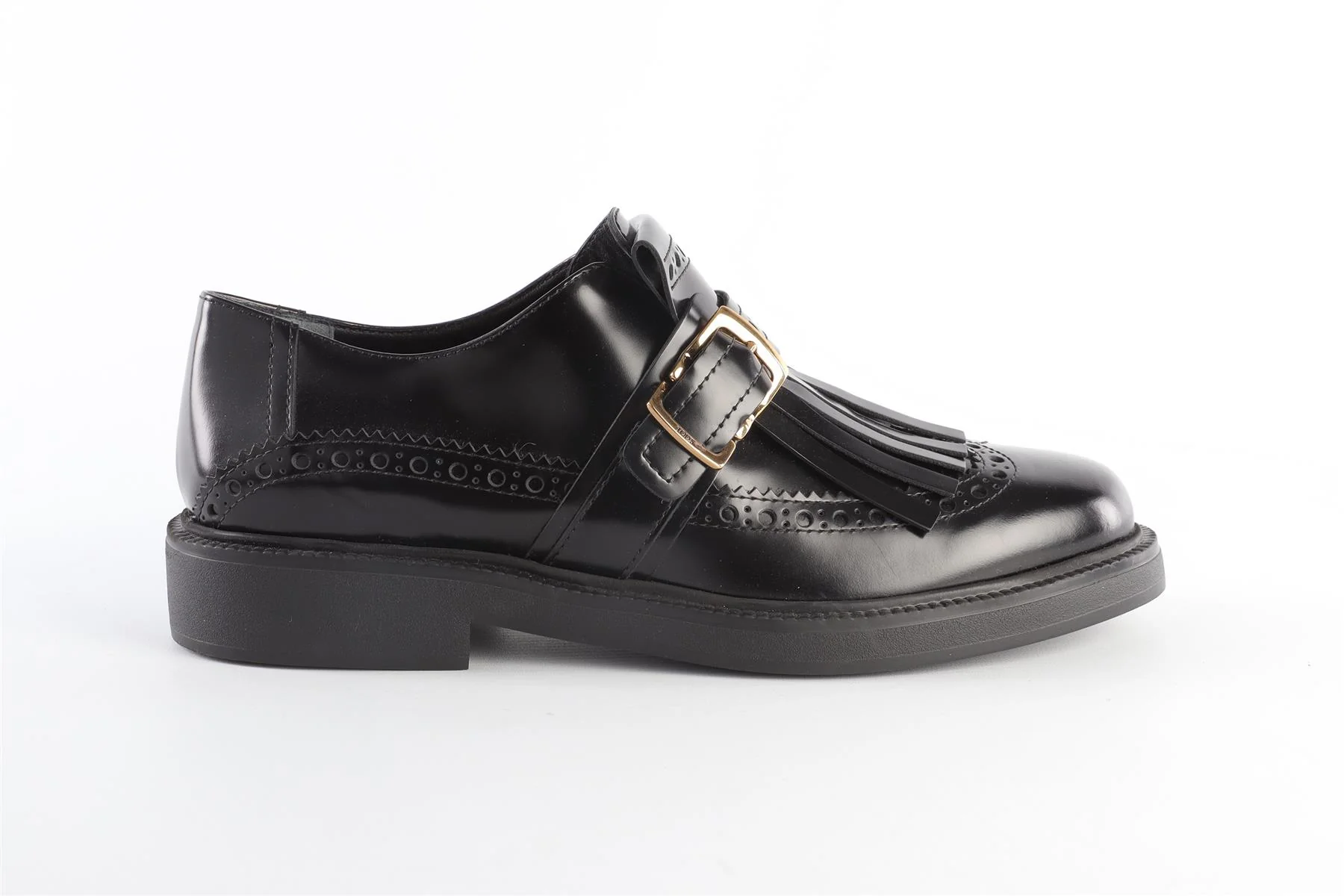 TOD'S BLACK LEATHER BROGUES EU 40 UK 7 US 10 - Image 2