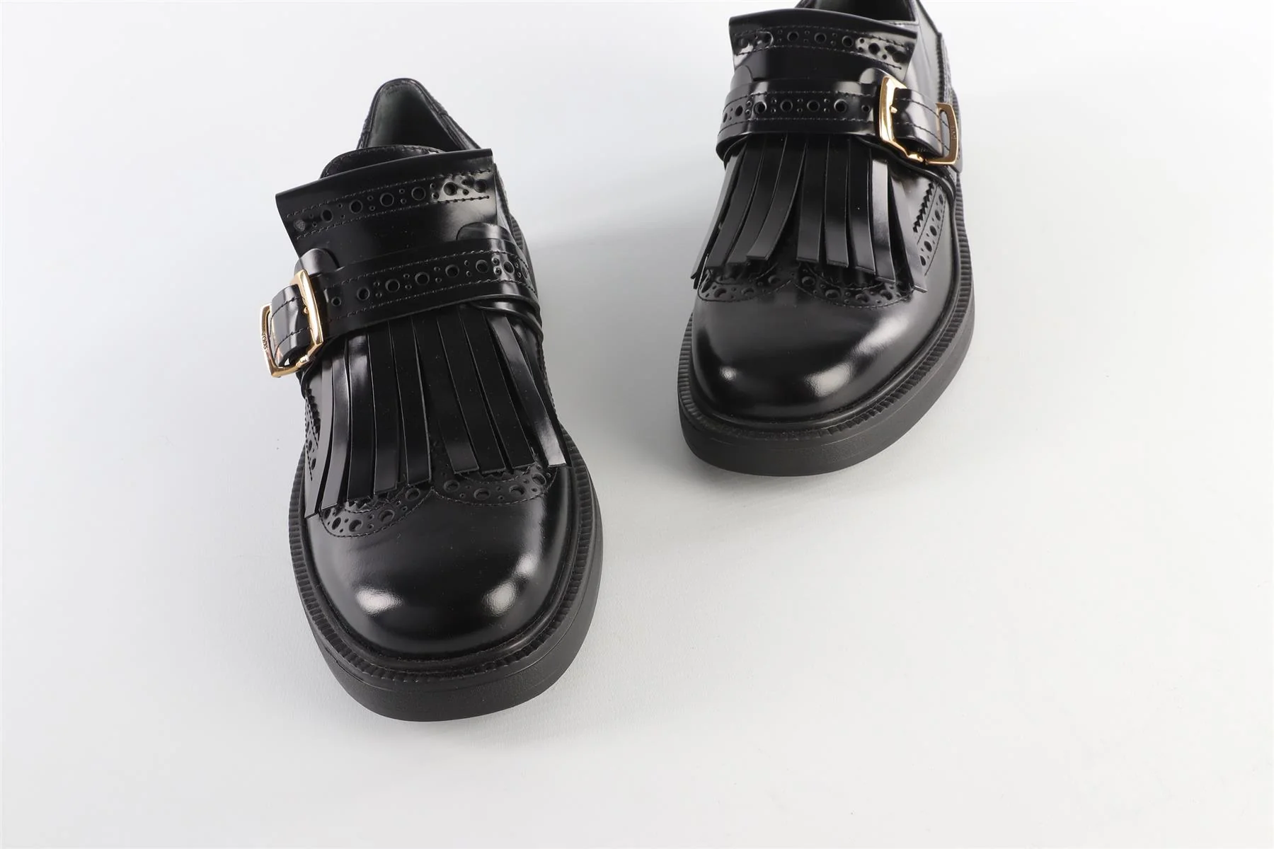TOD'S BLACK LEATHER BROGUES EU 40 UK 7 US 10 - Image 4