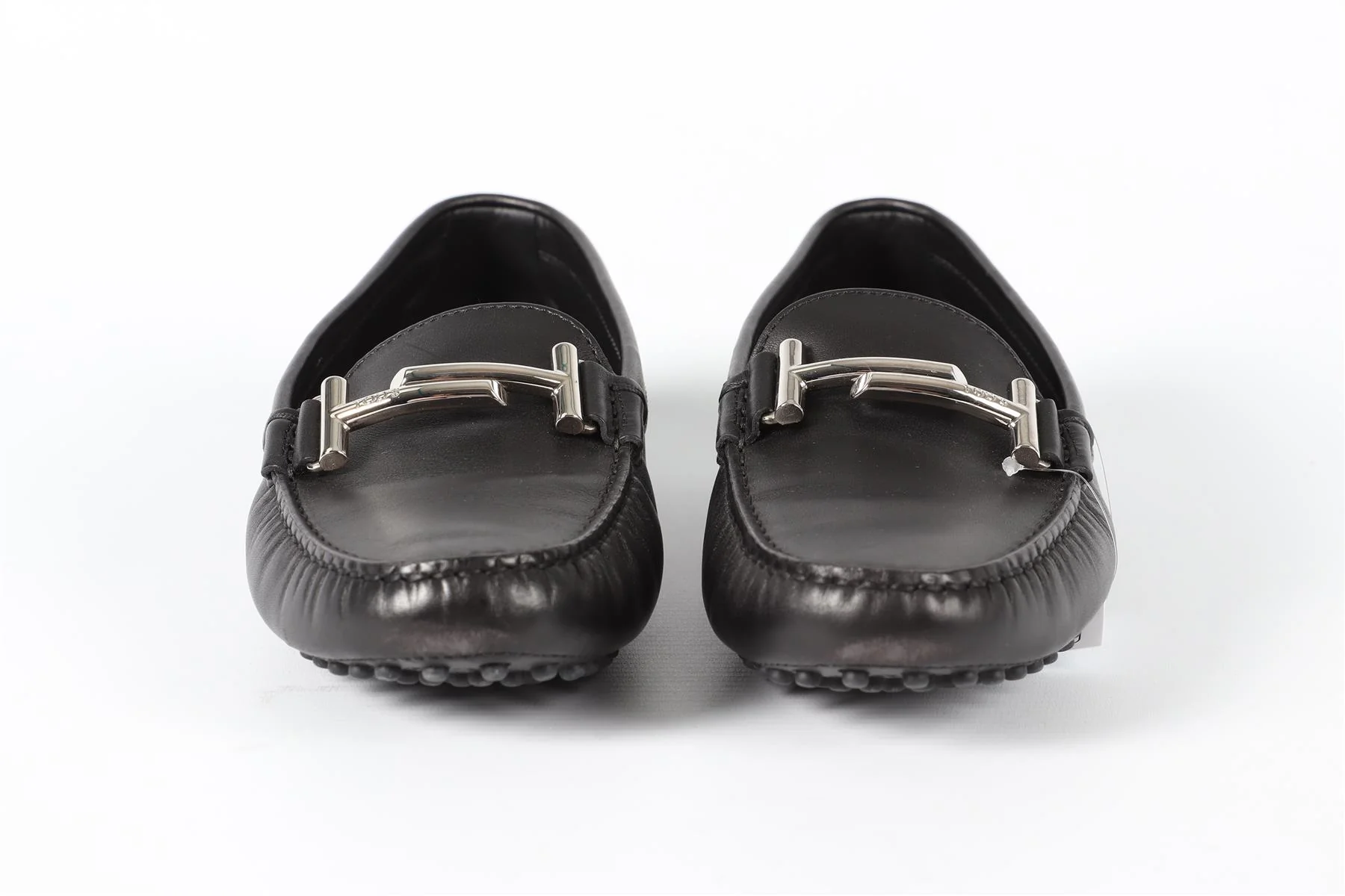 TOD'S BLACK LEATHER LOAFERS EU 39 UK 6 US 9 - Image 5
