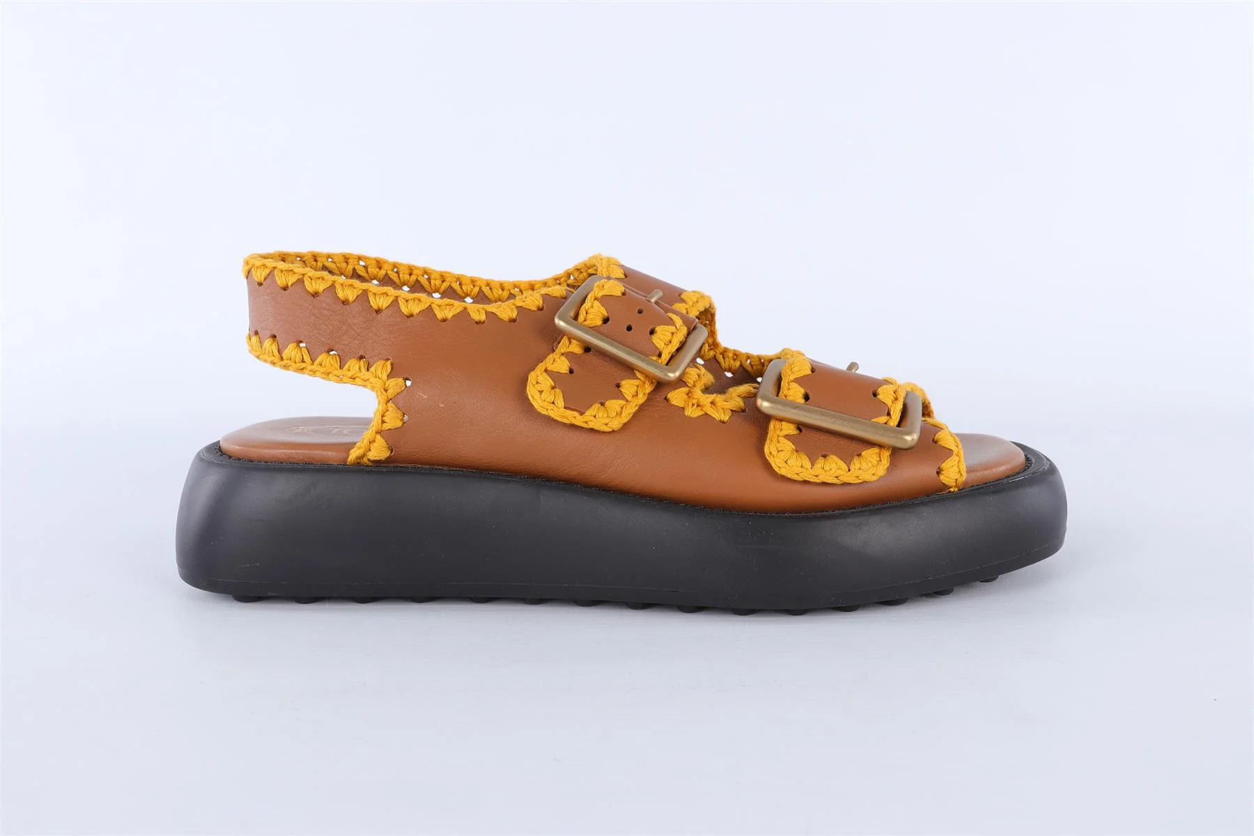 TOD'S BROWN LEATHER SANDALS EU 38 UK 5 - Image 2