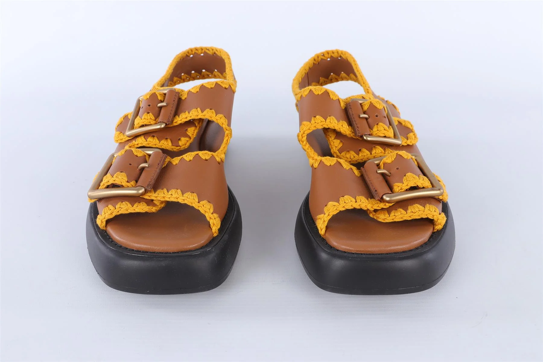 TOD'S BROWN LEATHER SANDALS EU 38 UK 5 - Image 3