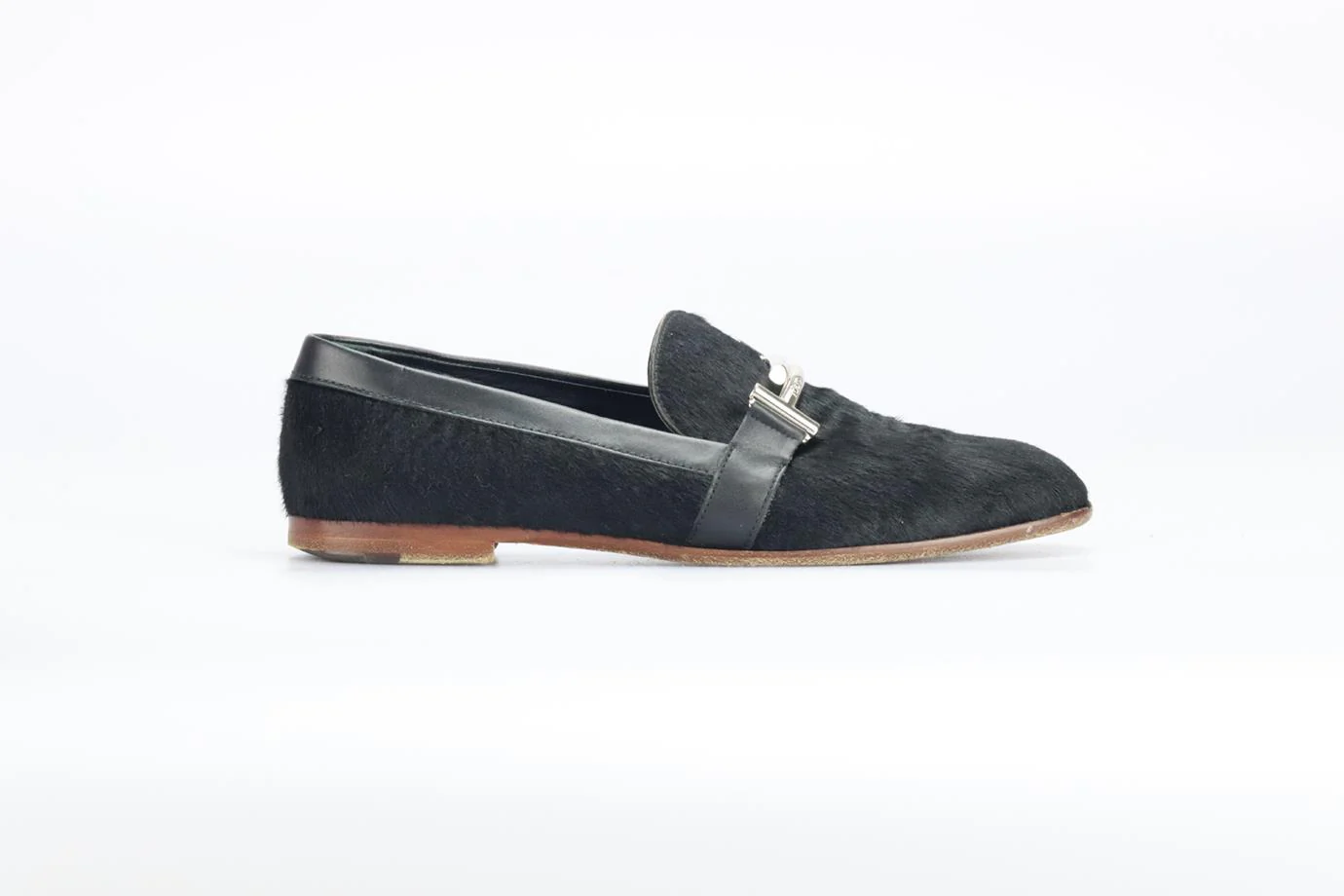 TOD'S CALF HAIR AND LEATHER LOAFERS EU 39.5 UK 6.5 US 9.5 - Image 2