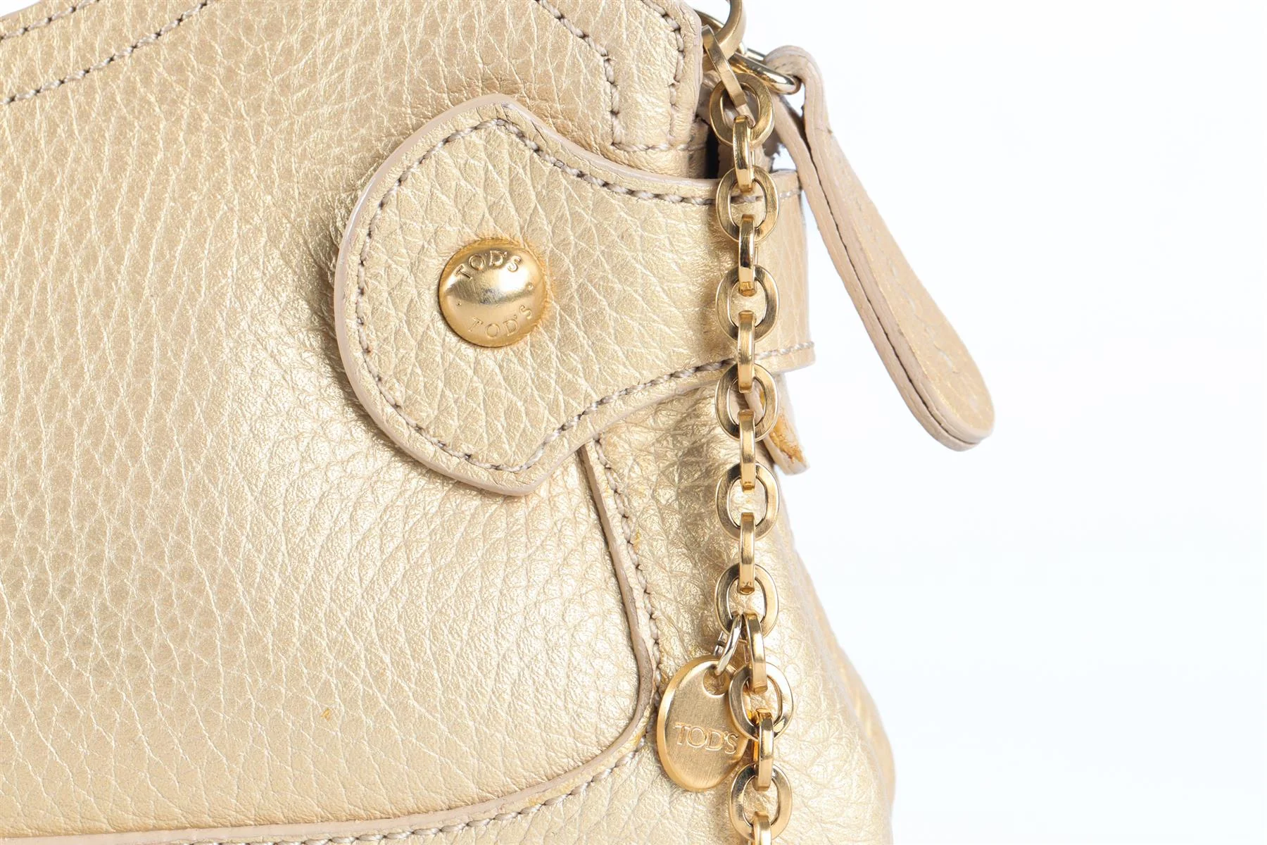 TOD'S GOLD CRYSTAL AND LEATHER SHOULDER BAG - Image 10