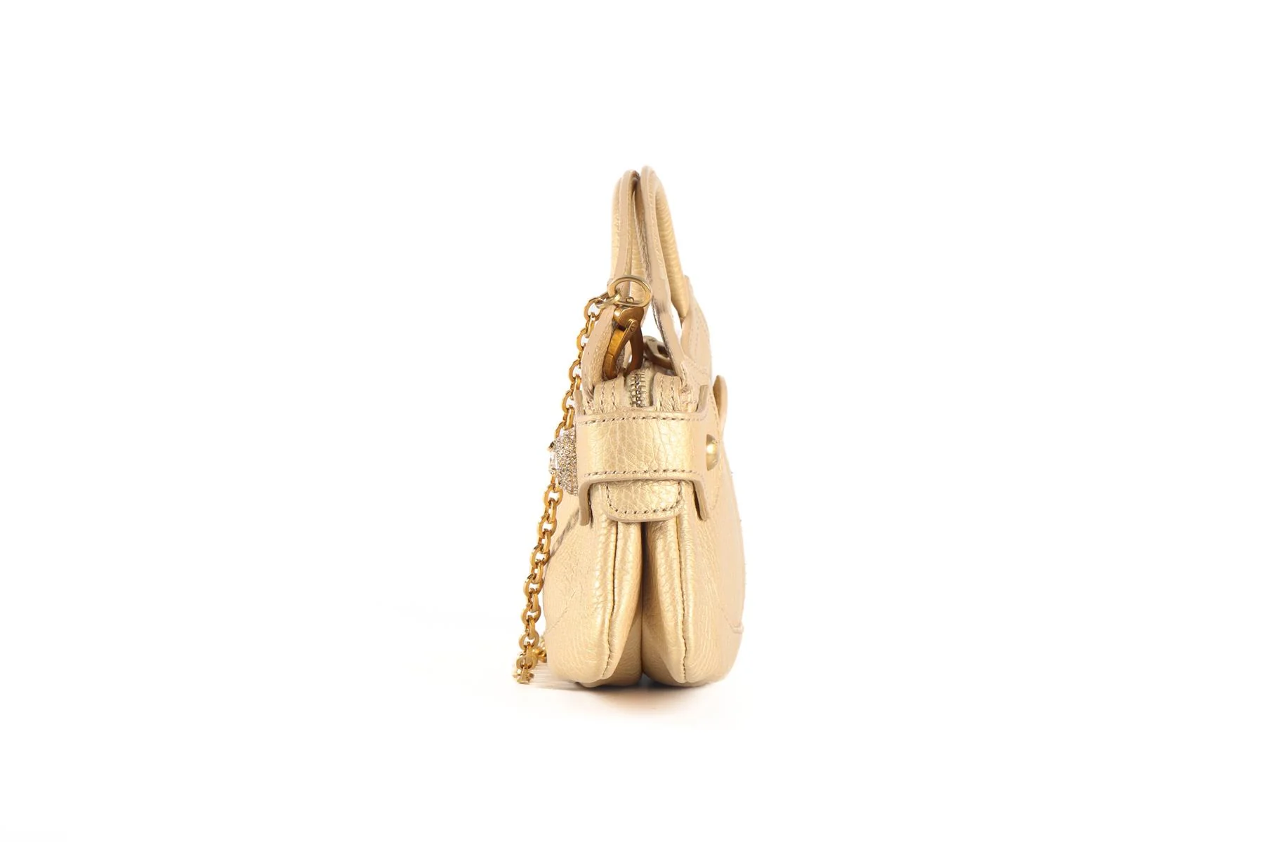TOD'S GOLD CRYSTAL AND LEATHER SHOULDER BAG - Image 6