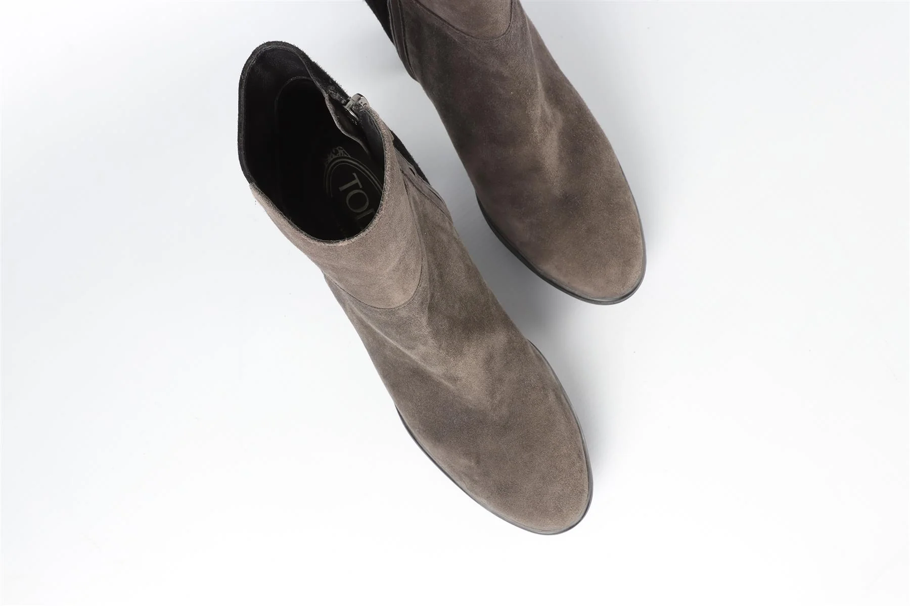 TOD'S GREY SUEDE ANKLE BOOTS HEELS EU 39 UK 6 US 9 - Image 4
