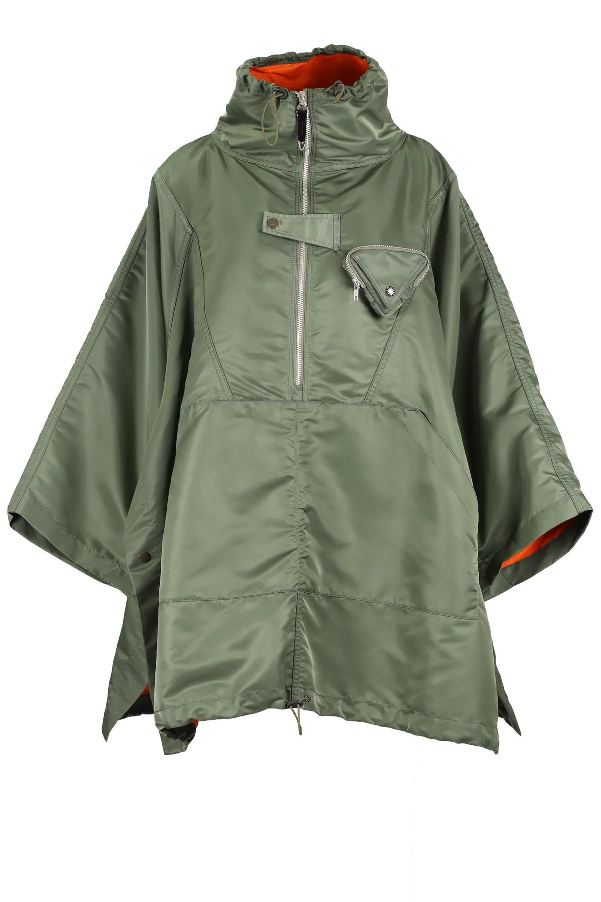 TOGA PULLA GREEN NYLON PONCHO FR 36 UK 8