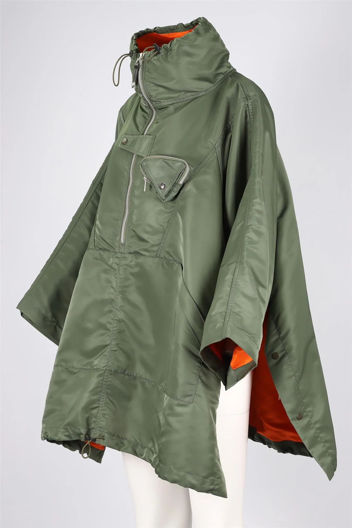 TOGA PULLA GREEN NYLON PONCHO FR 36 UK 8 - Image 3