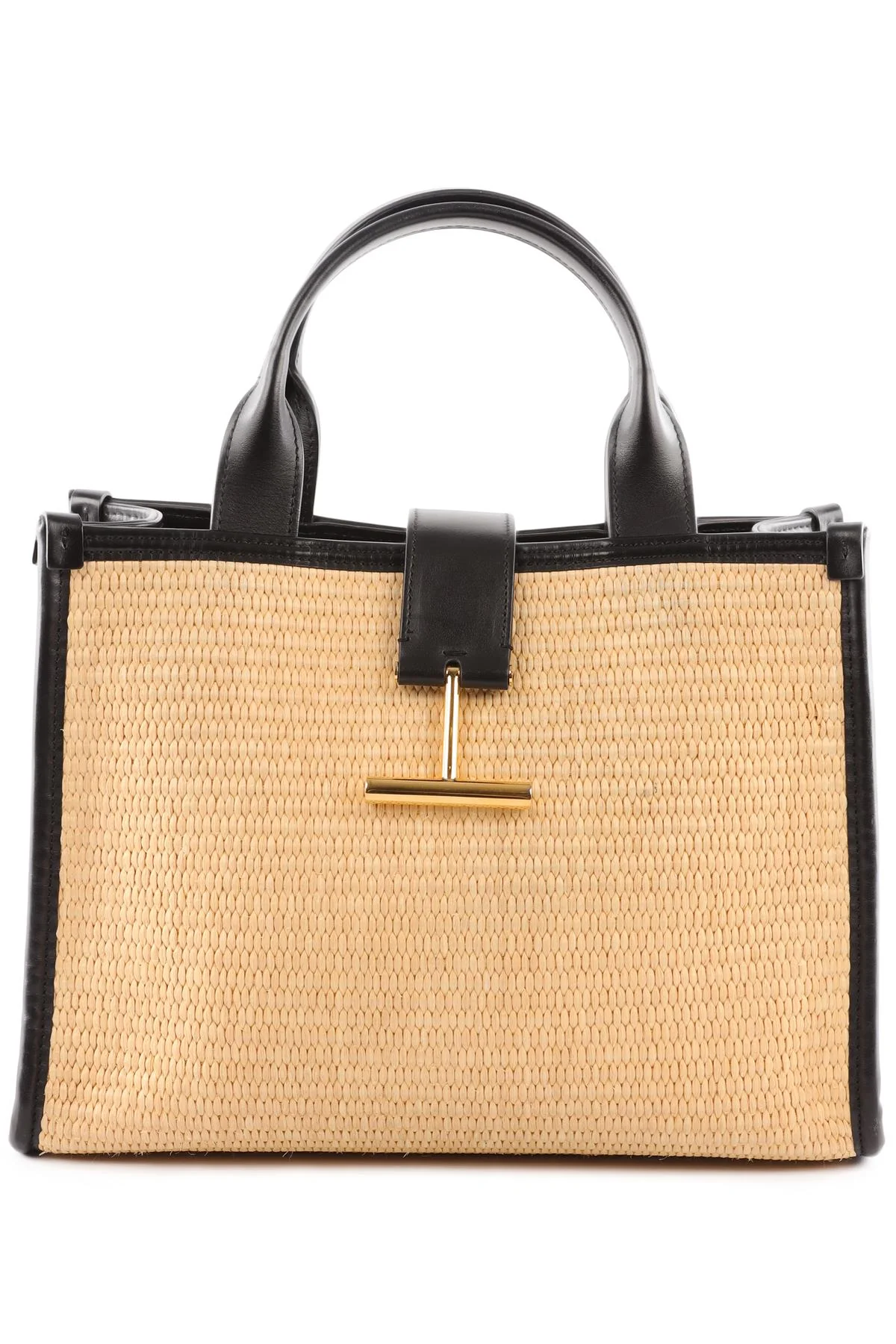 TOM FORD BEIGE TARA MEDIUM RAFFIA TOTE BAG - Image 10