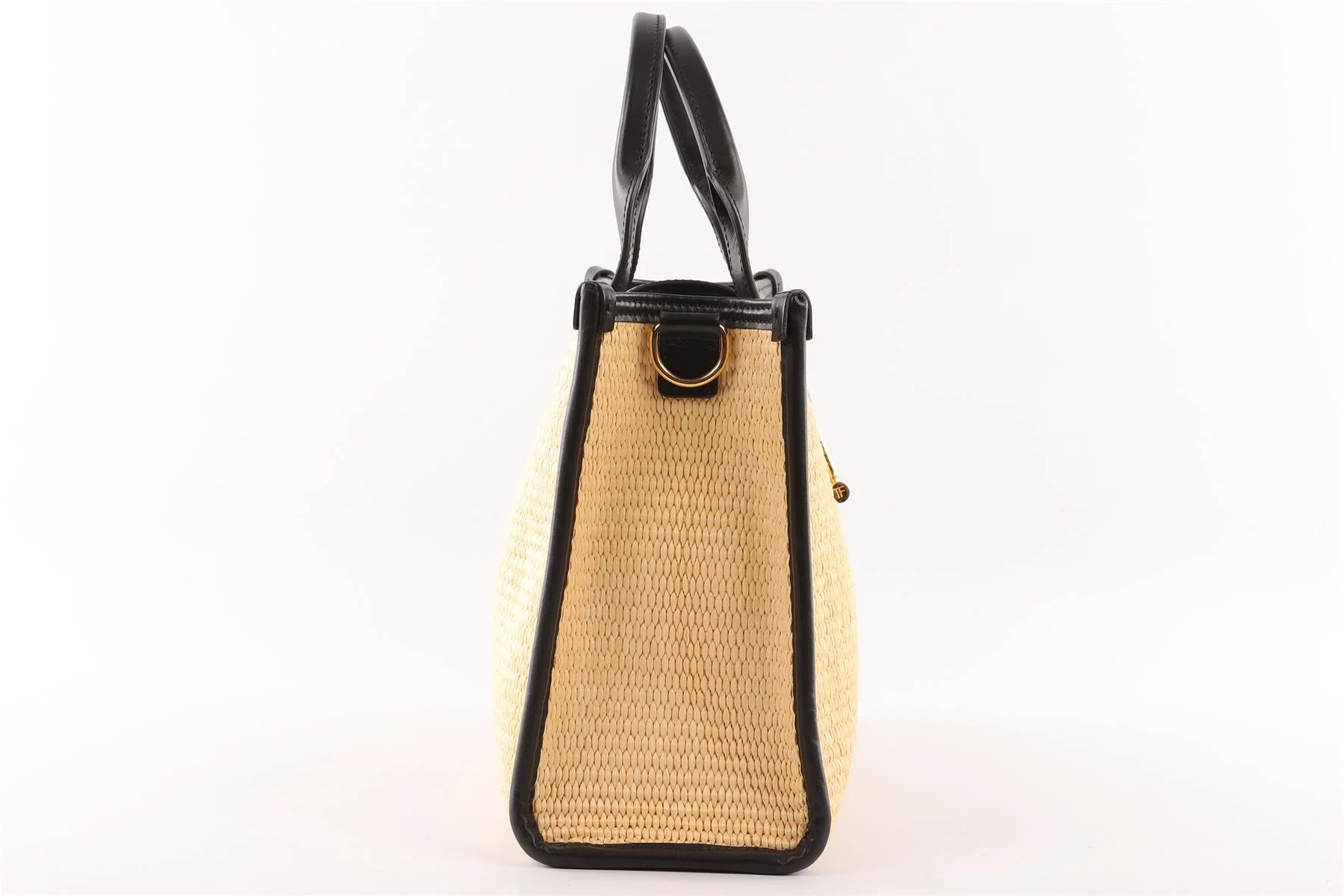 TOM FORD BEIGE TARA MEDIUM RAFFIA TOTE BAG - Image 3