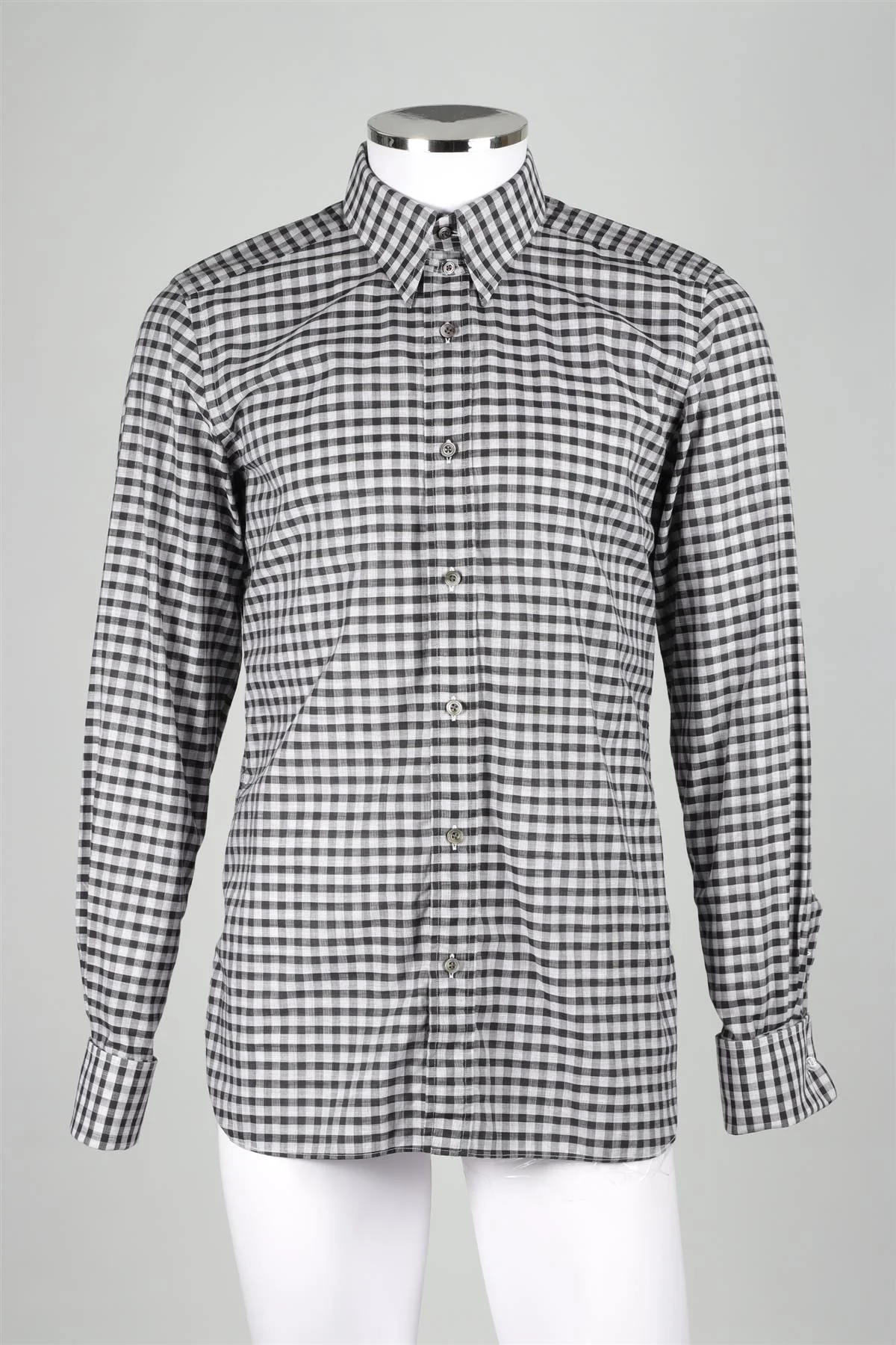 TOM FORD BLACK MEN'S COTTON SHIRT EU 40 UK 40 - Image 2