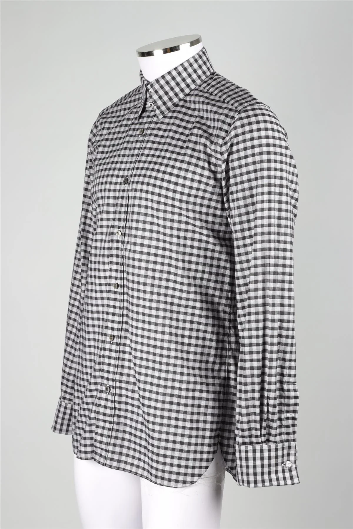 TOM FORD BLACK MEN'S COTTON SHIRT EU 40 UK 40 - Image 3