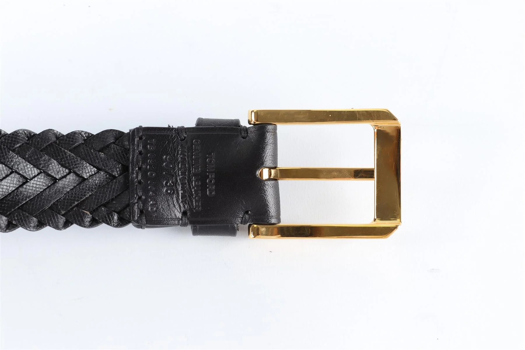 TOM FORD BLACK MEN'S LEATHER BELT 90 CM - Image 6