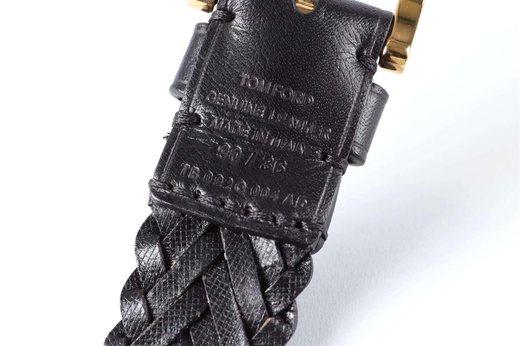 TOM FORD BLACK MEN'S LEATHER BELT 90 CM - Image 9