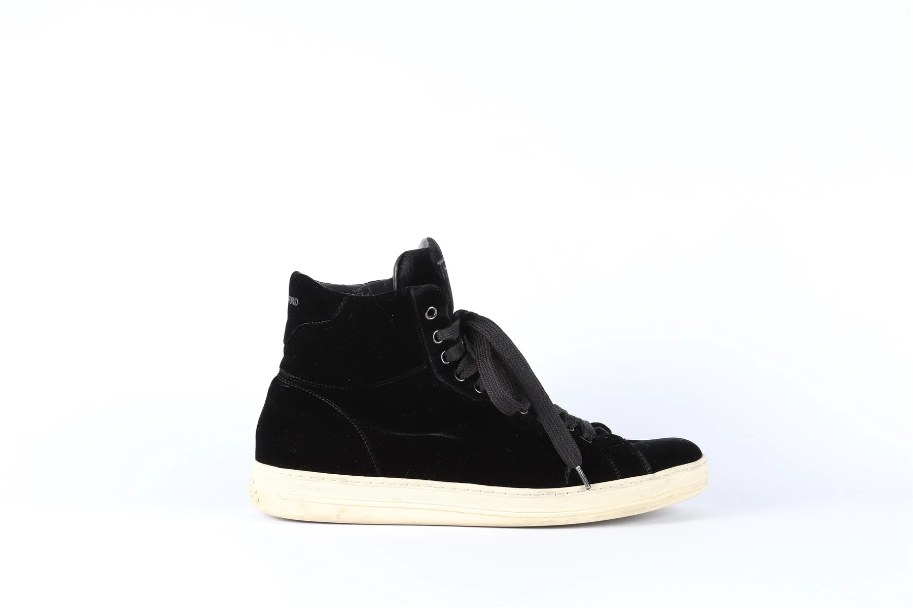 TOM FORD BLACK MEN'S VELVET SNEAKERS EU 40 UK 6 US 7 - Image 2