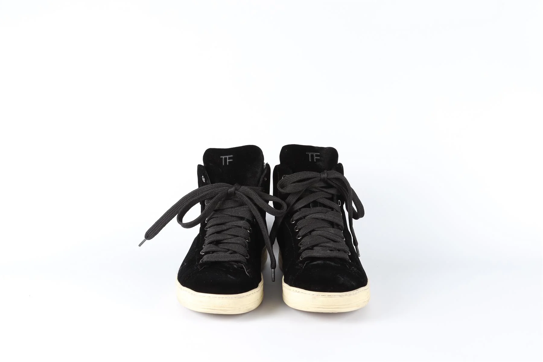 TOM FORD BLACK MEN'S VELVET SNEAKERS EU 40 UK 6 US 7 - Image 3