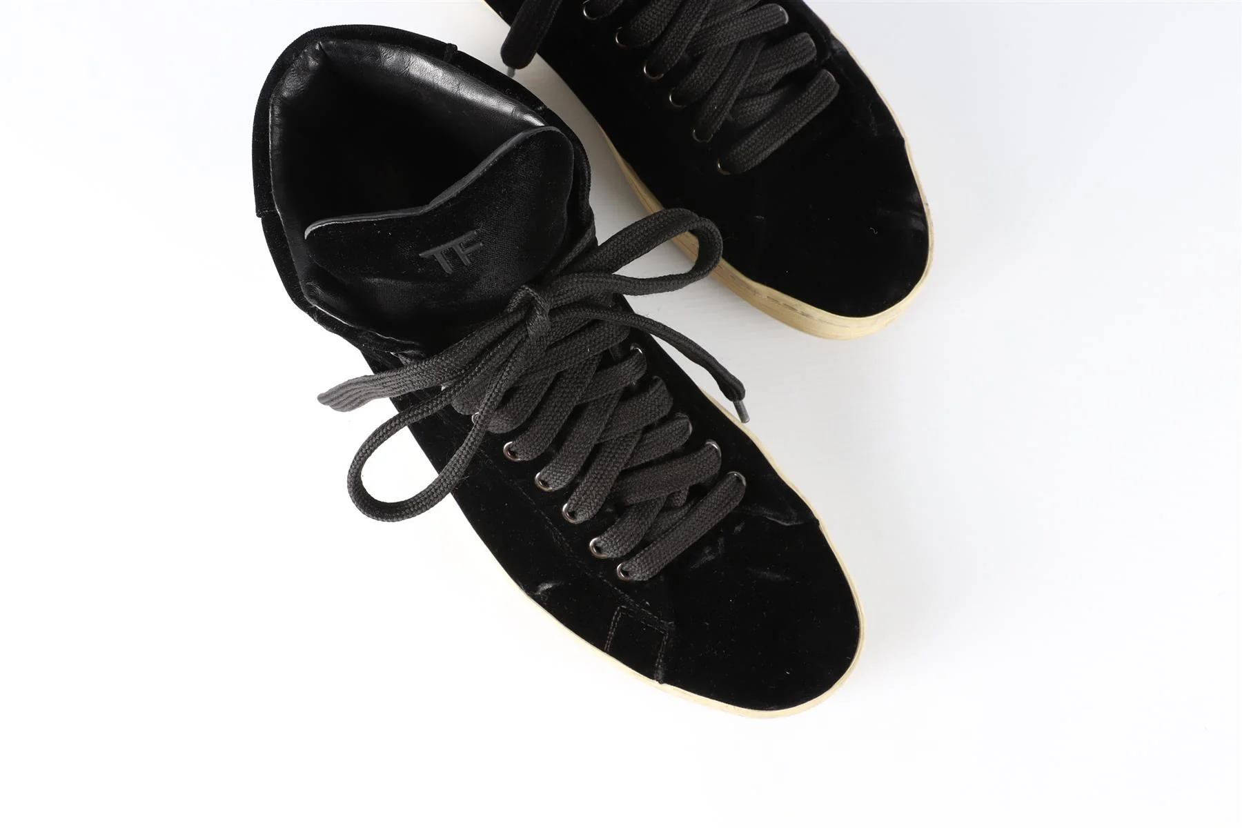 TOM FORD BLACK MEN'S VELVET SNEAKERS EU 40 UK 6 US 7 - Image 4