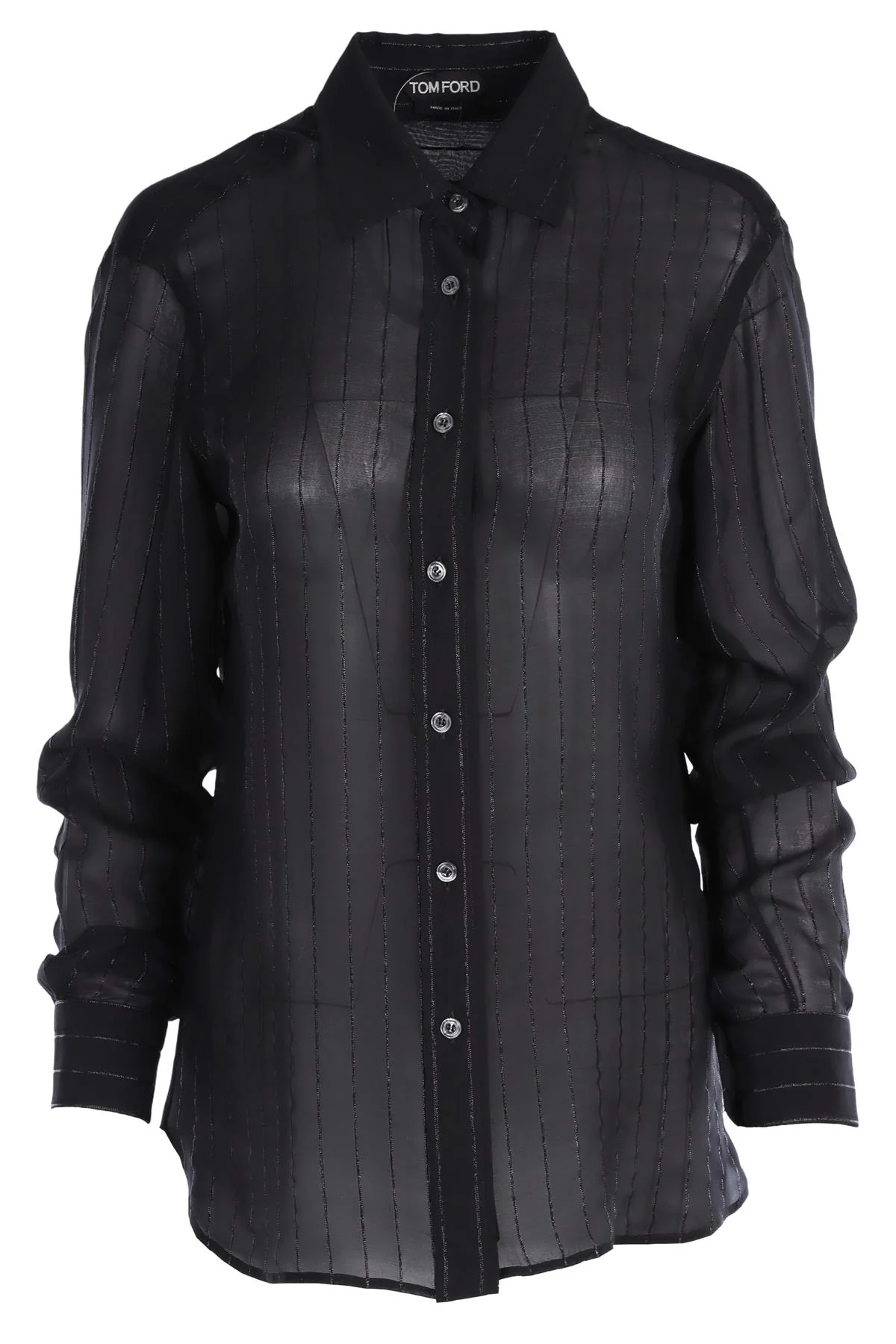 TOM FORD BLACK SILK SHIRT IT 40 UK 8