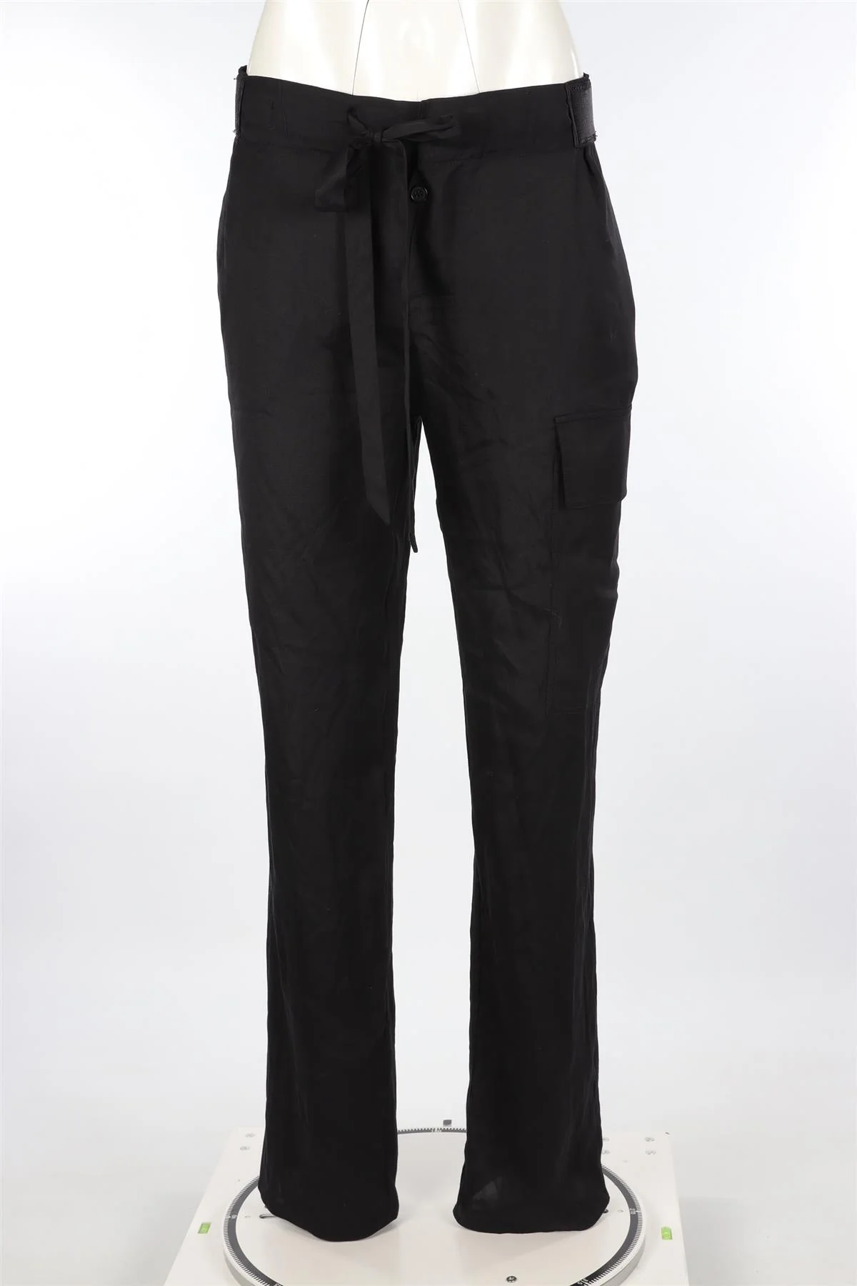 TOM FORD BLACK WOVEN STRAIGHT LEG PANTS IT 38 UK 6 - Image 2
