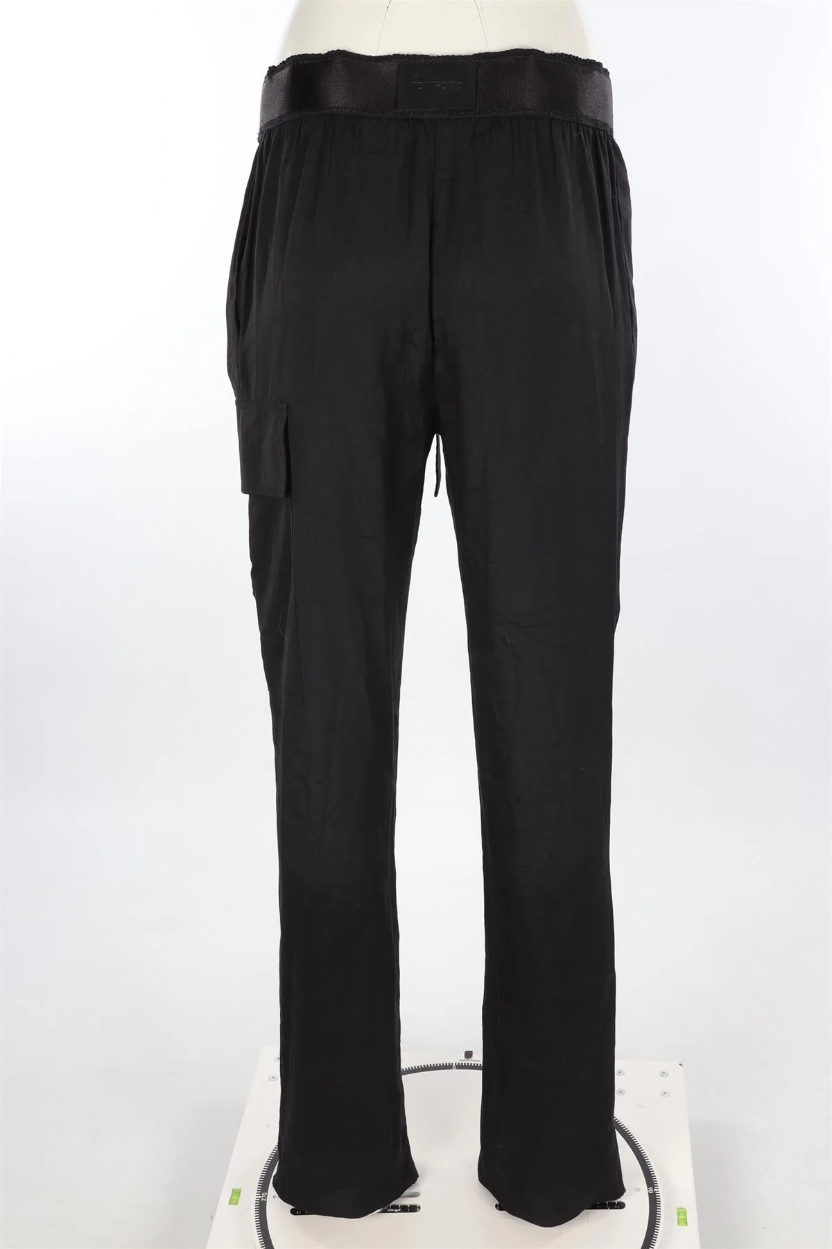 TOM FORD BLACK WOVEN STRAIGHT LEG PANTS IT 38 UK 6 - Image 4